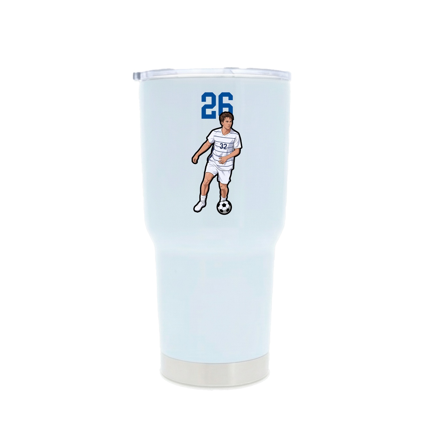 30oz Stainless Steel Tumbler — Number Top in White