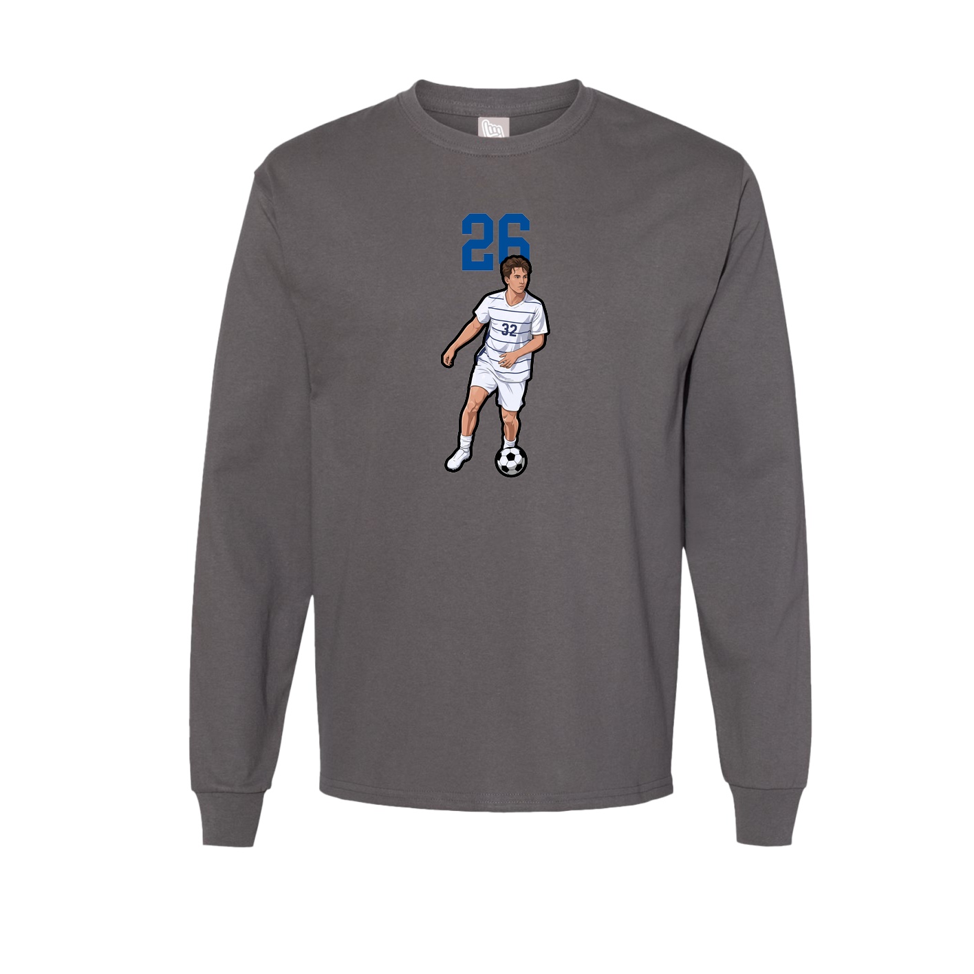 Long Sleeve Tee — Number Top in Grey