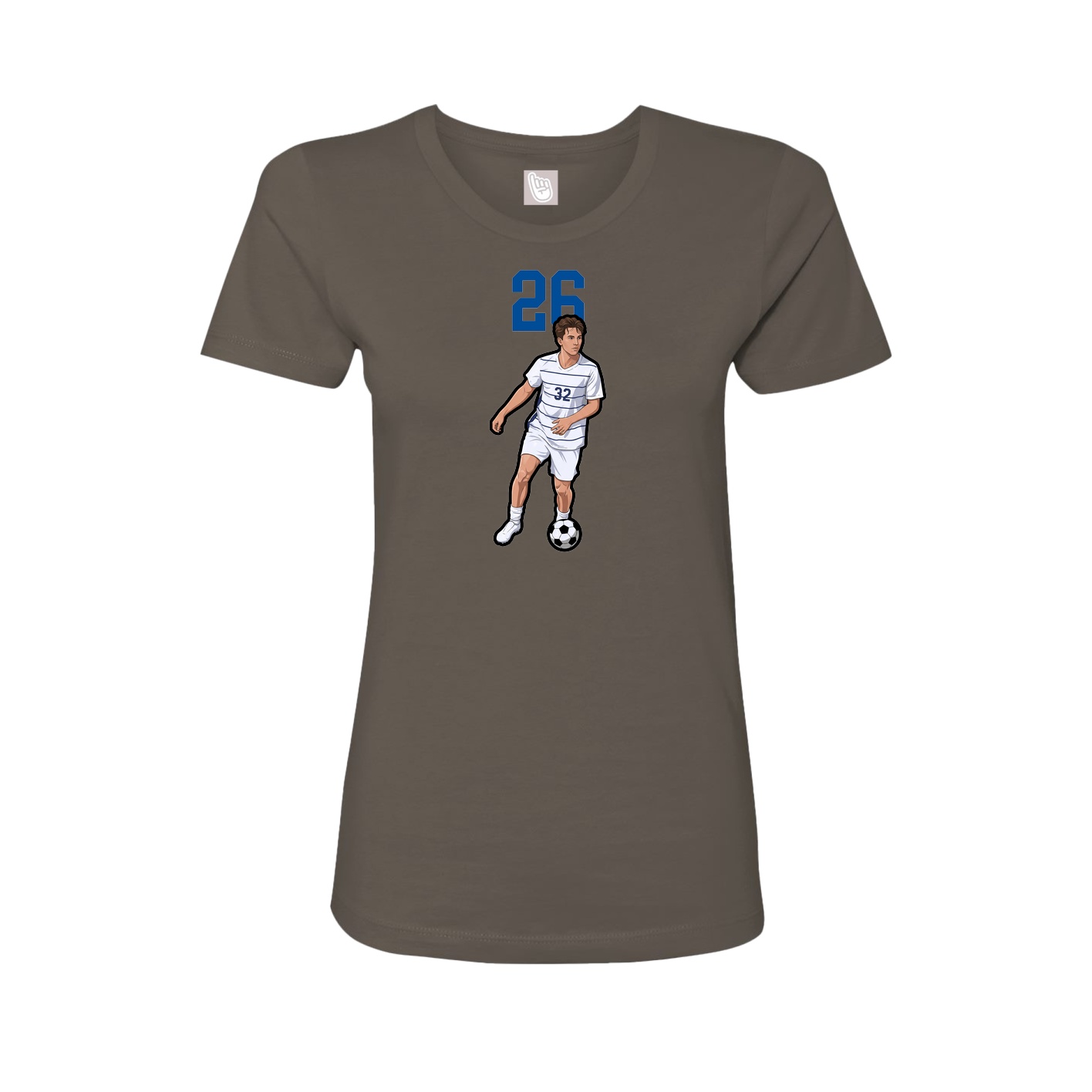 Fitted Women's Tee — Number Top in Grey