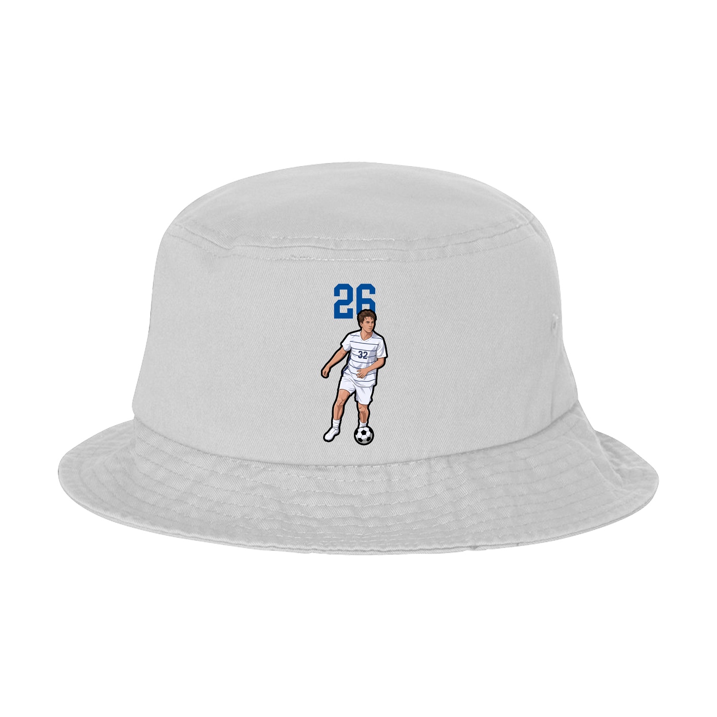 Bucket Cap — Number Top in White