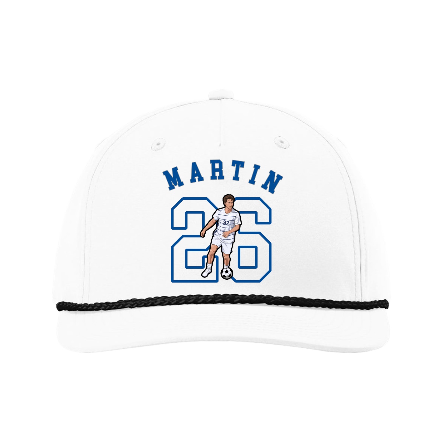 Five-Panel Classic Rope Cap — Shirsey Arch in White