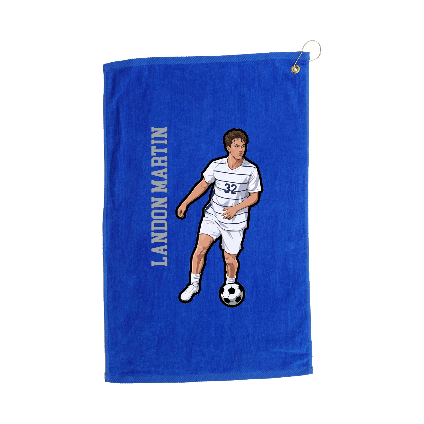 Golf Towel — Name Vertical in Royal