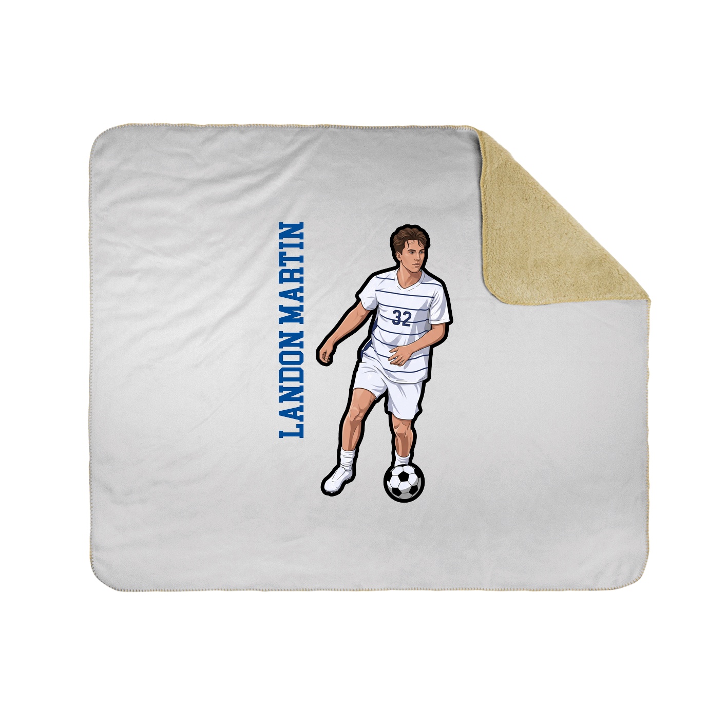 Throw Blanket — Name Vertical in White