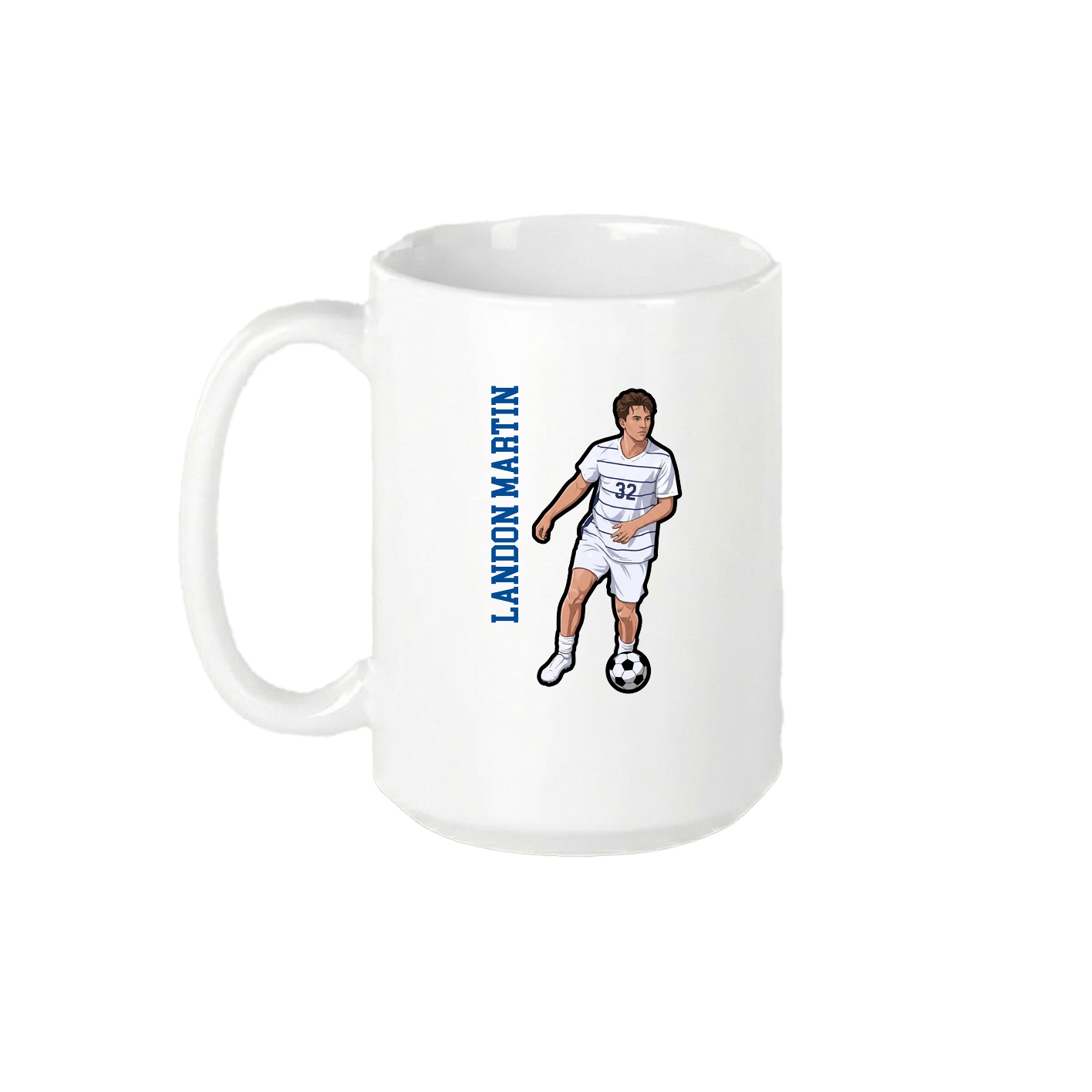 15oz Coffee Mug — Name Vertical in White