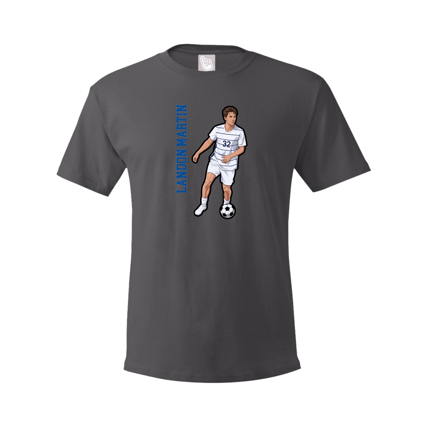 Tee — Name Vertical in Grey