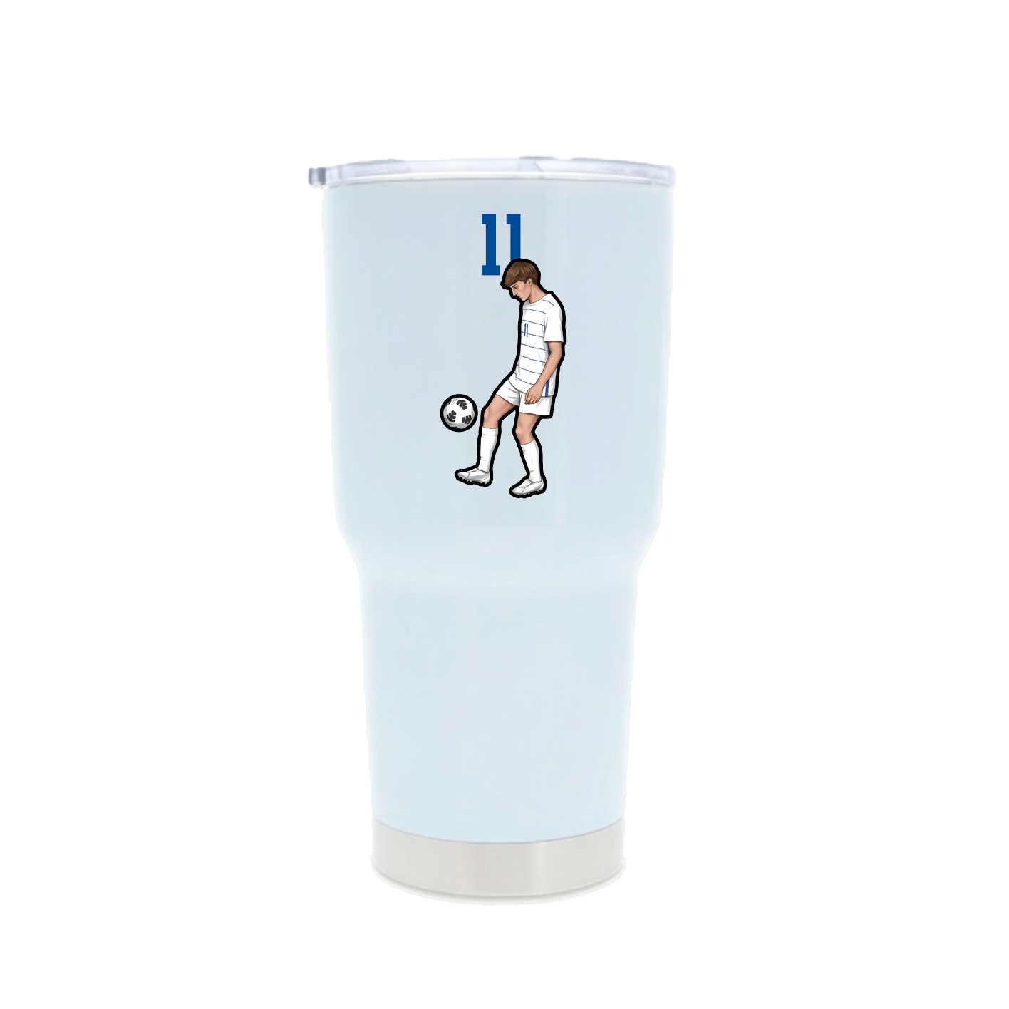 30oz Stainless Steel Tumbler — Number Top in White