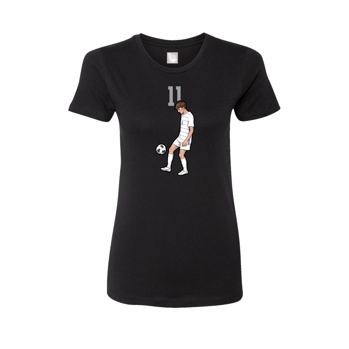 Fitted Women's Tee — Number Top in Black