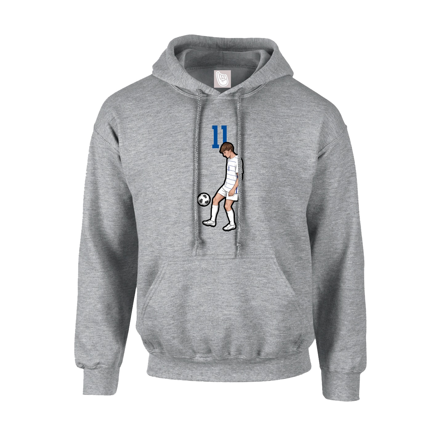Hoodie — Number Top in Grey