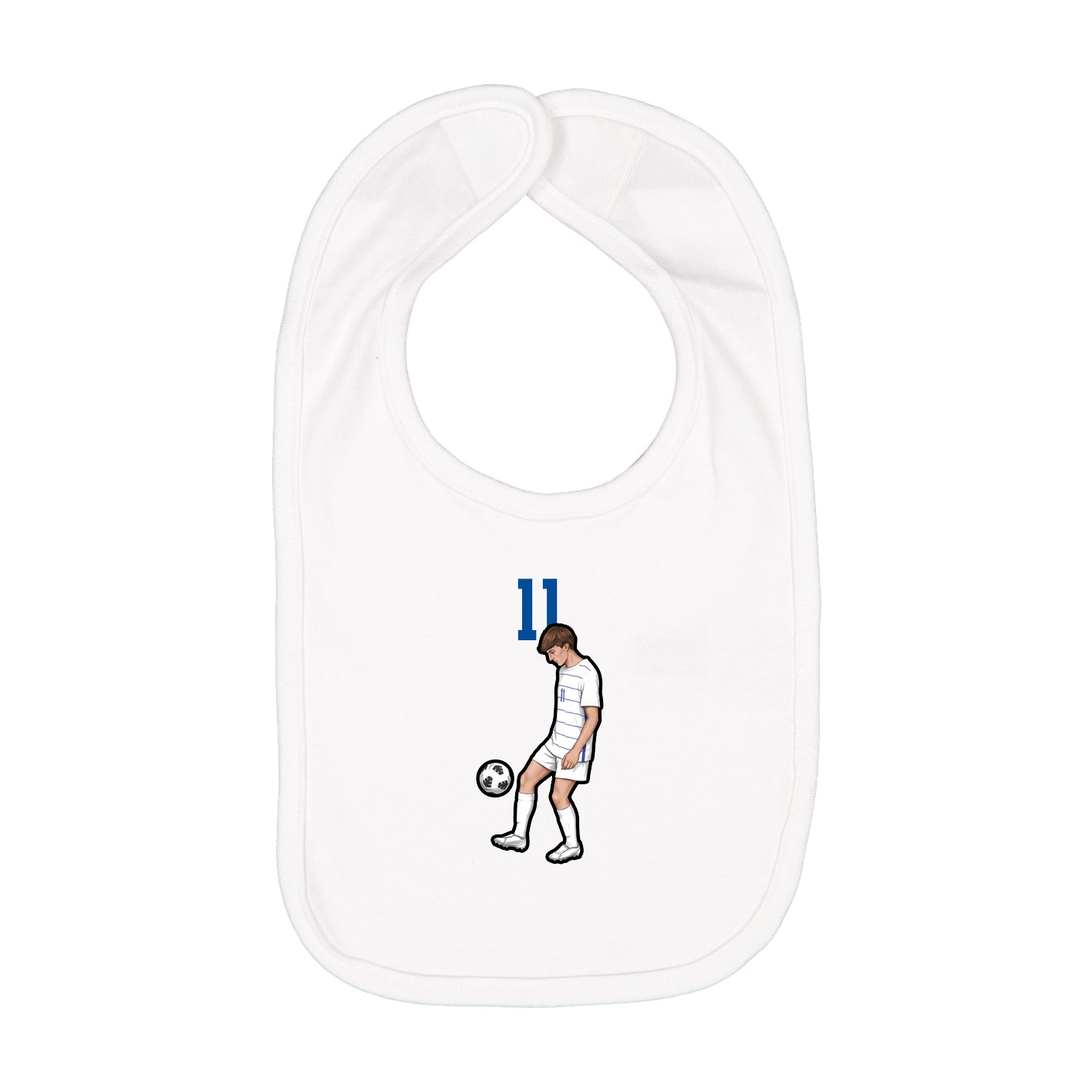 Infant Bib — Number Top in White