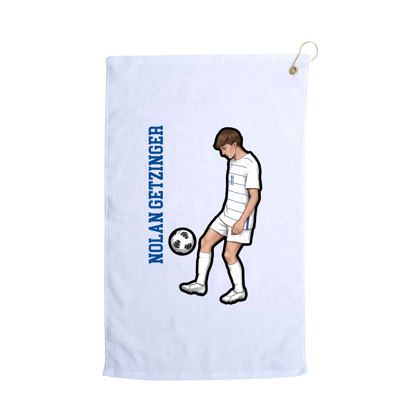 Golf Towel — Name Vertical in White