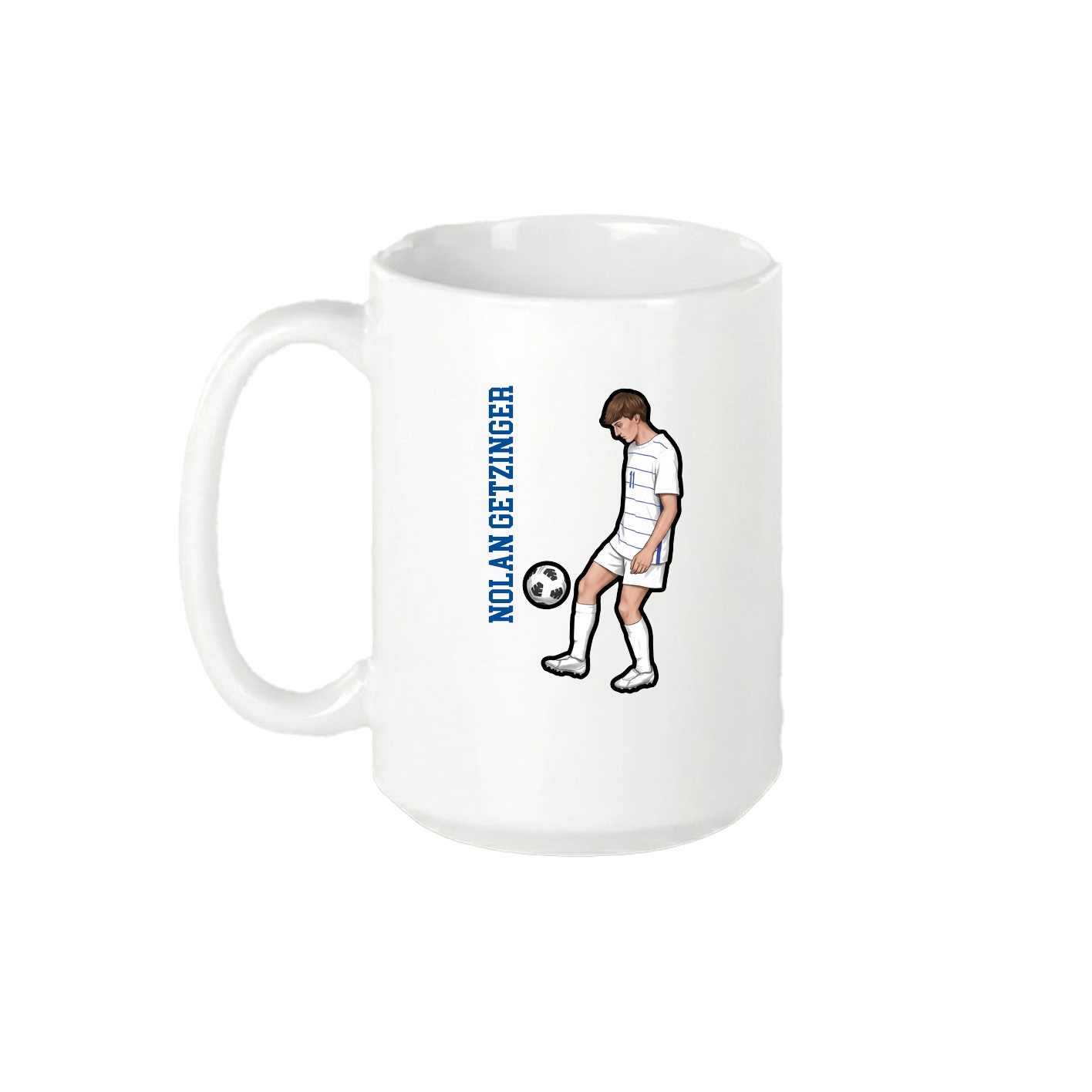 15oz Coffee Mug — Name Vertical in White