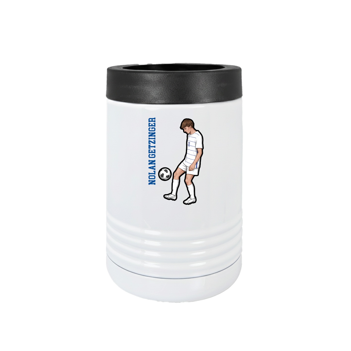 Beverage Holder — Name Vertical in White
