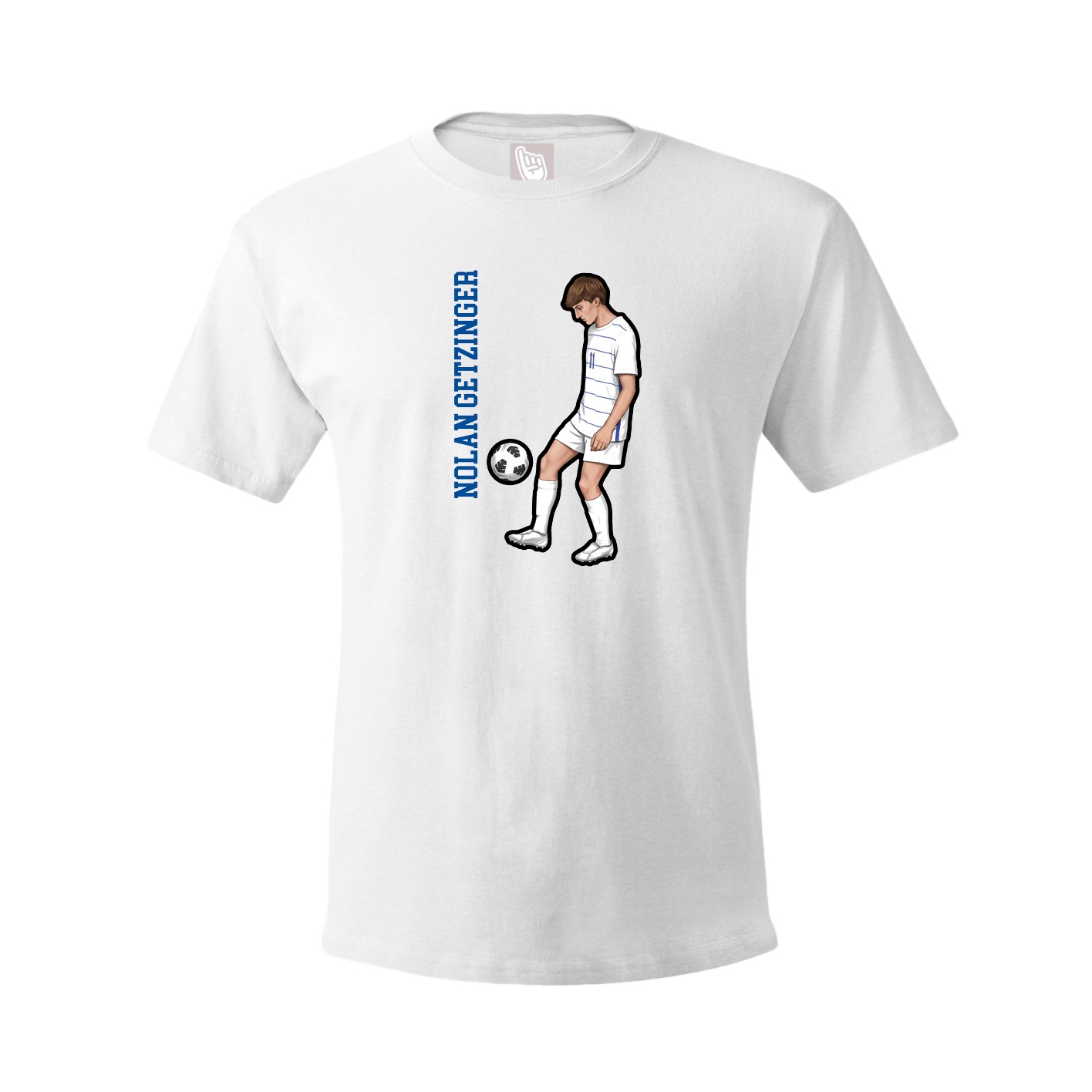 Youth Tee — Name Vertical in White