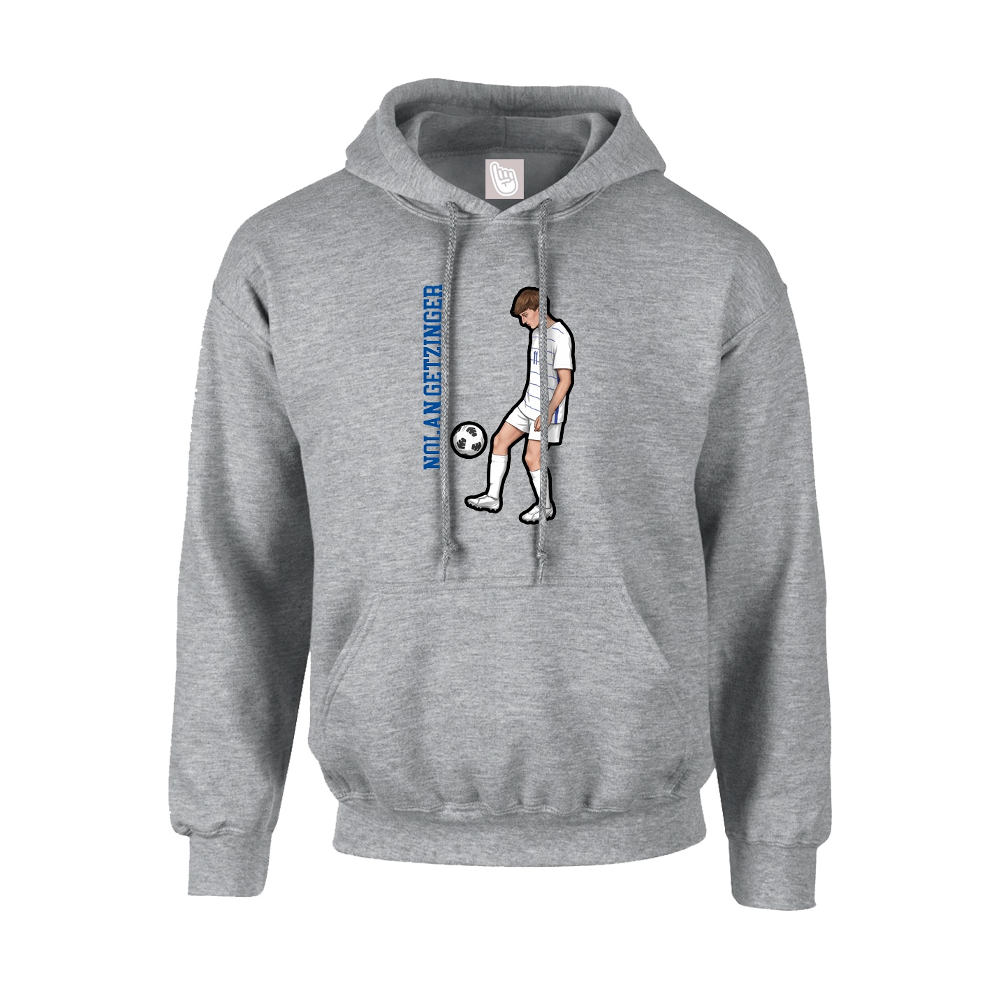 Hoodie — Name Vertical in Grey