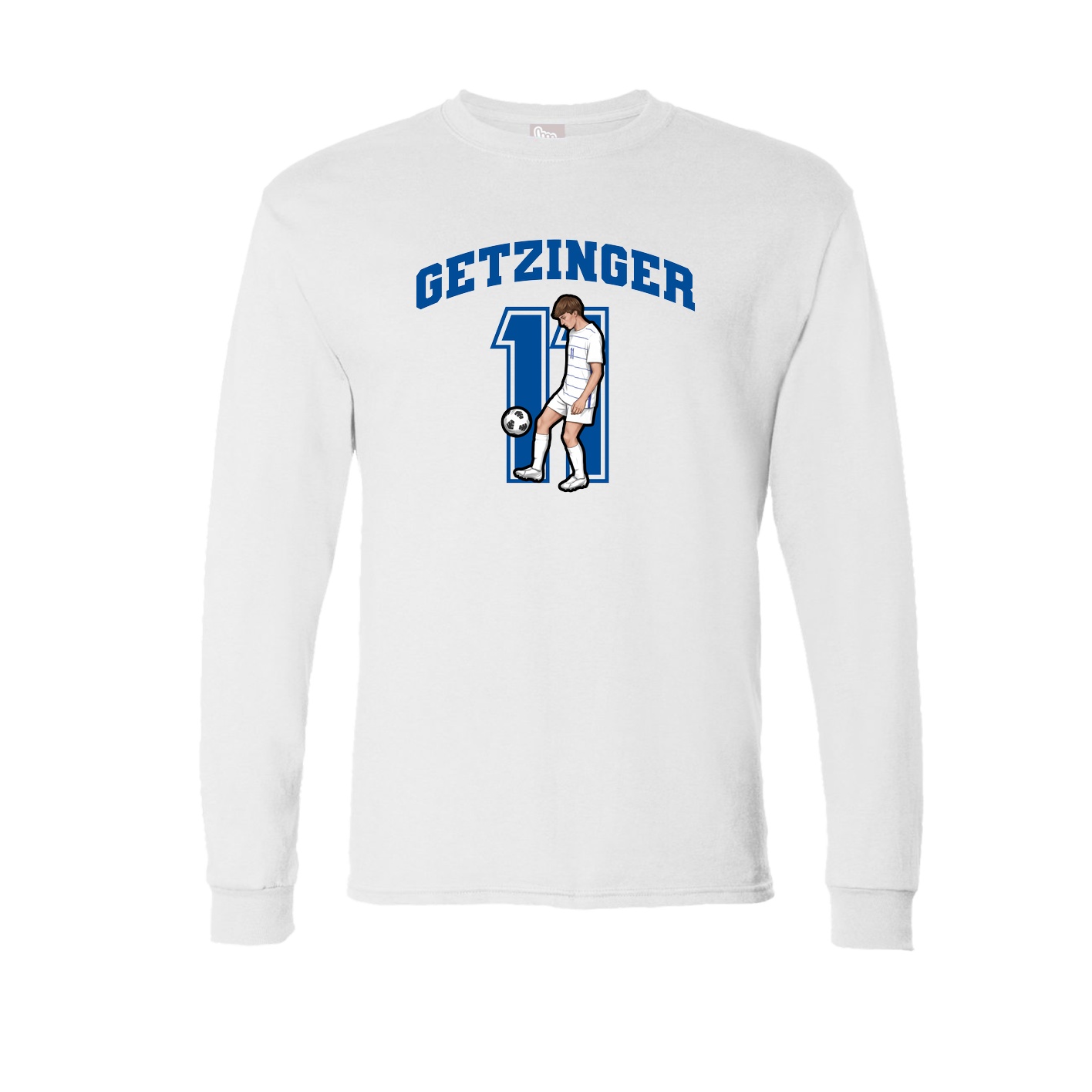 Long Sleeve Tee — Number in White