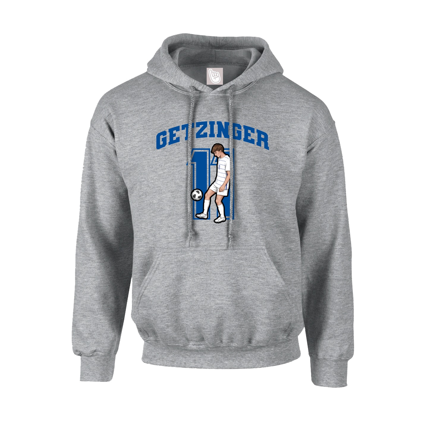 Youth Hoodie — Number in Grey