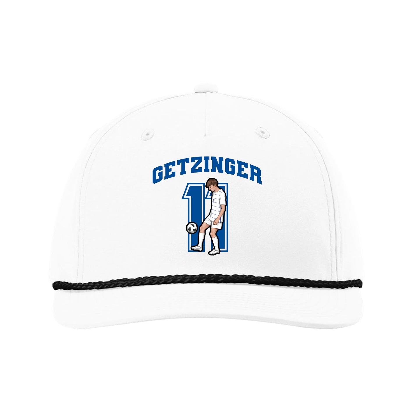 Five-Panel Classic Rope Cap — Number in White