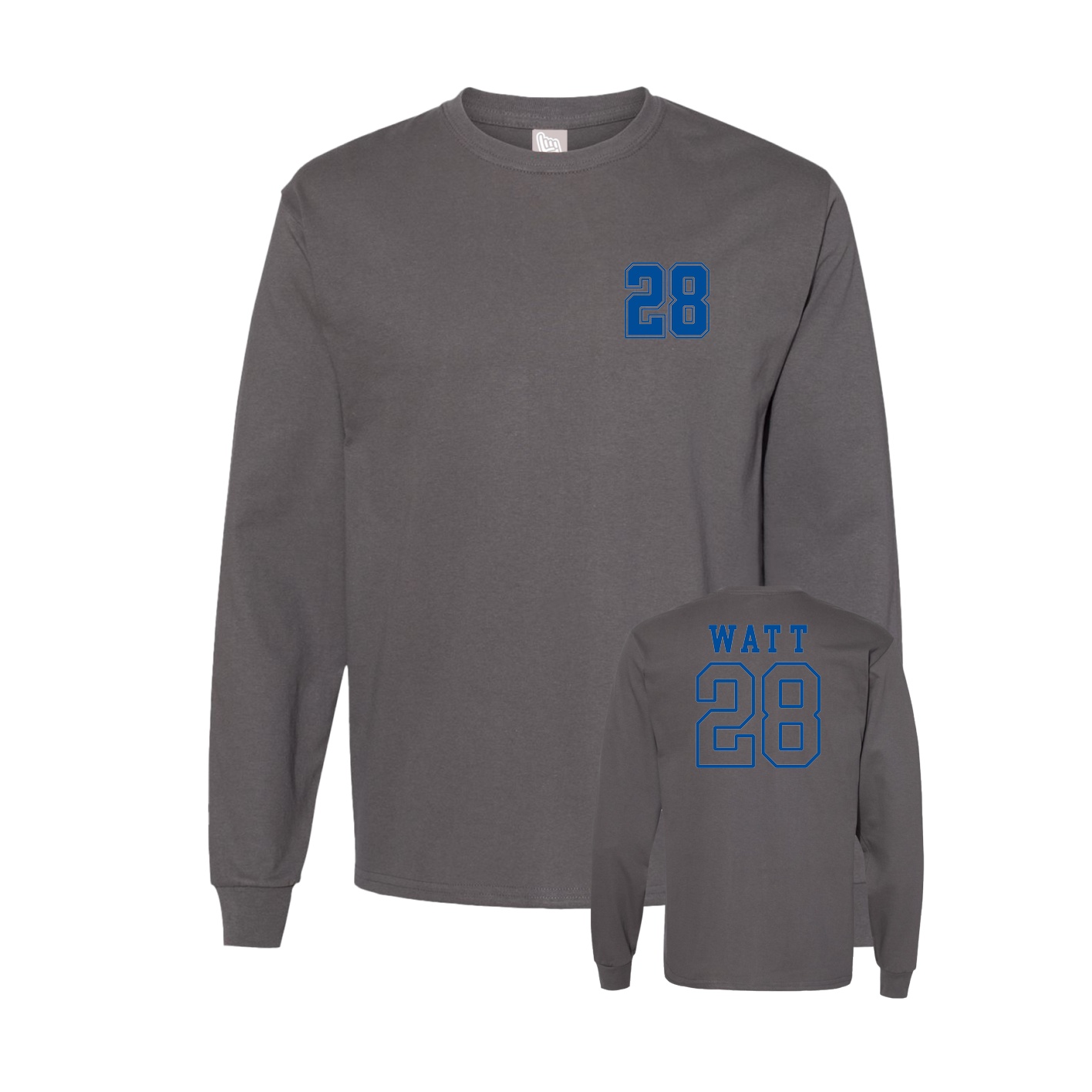Long Sleeve Tee — Chest Back in Grey