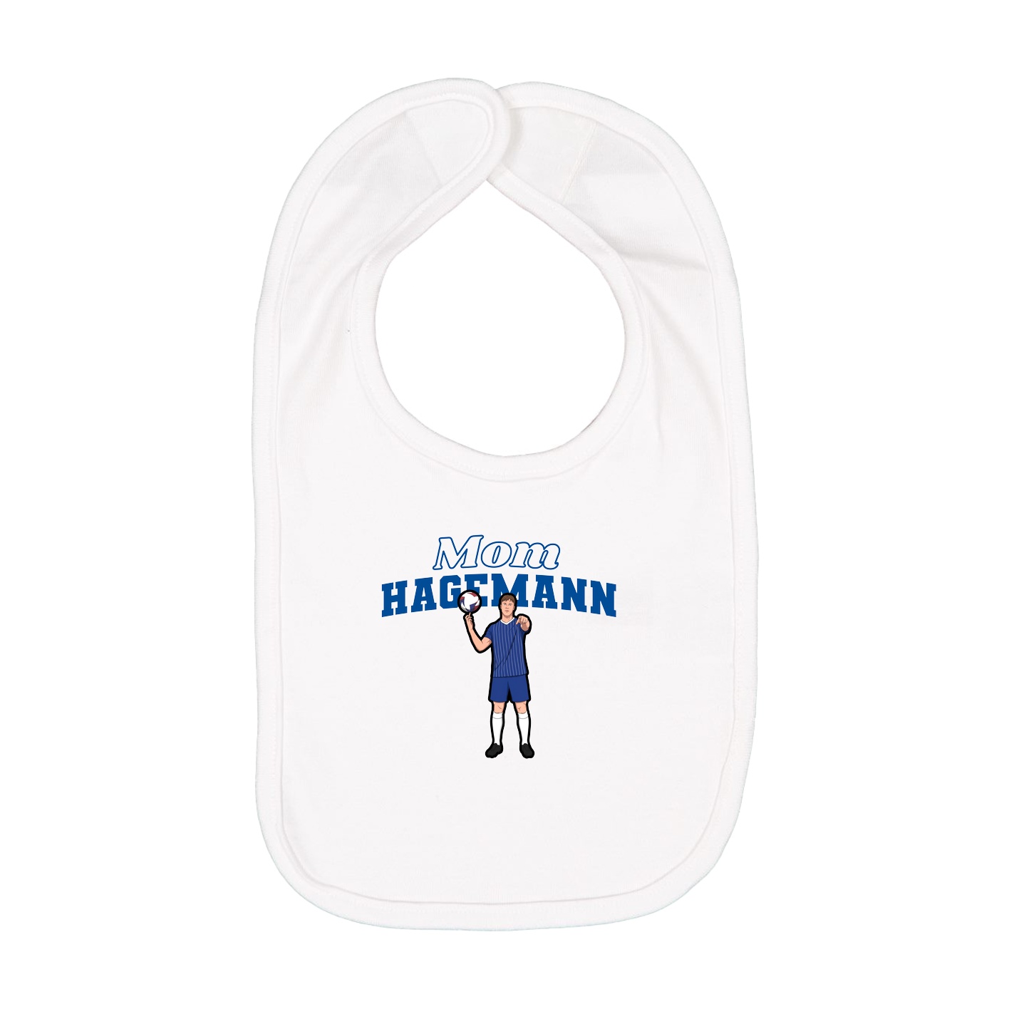 Infant Bib — Mothers Day Block in White