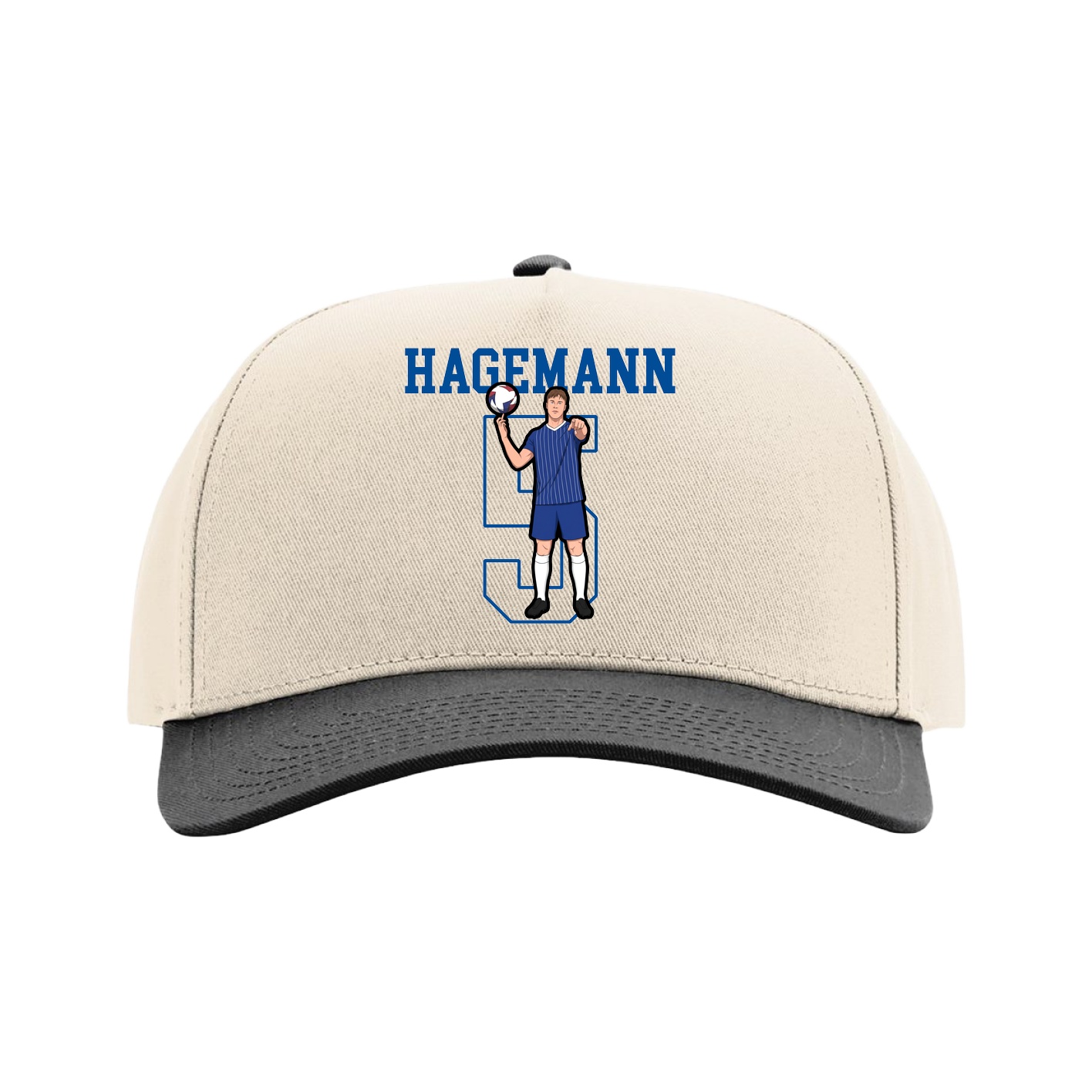 Full Fabric Five-Panel Champ Cap — Shirsey in Cream/Black