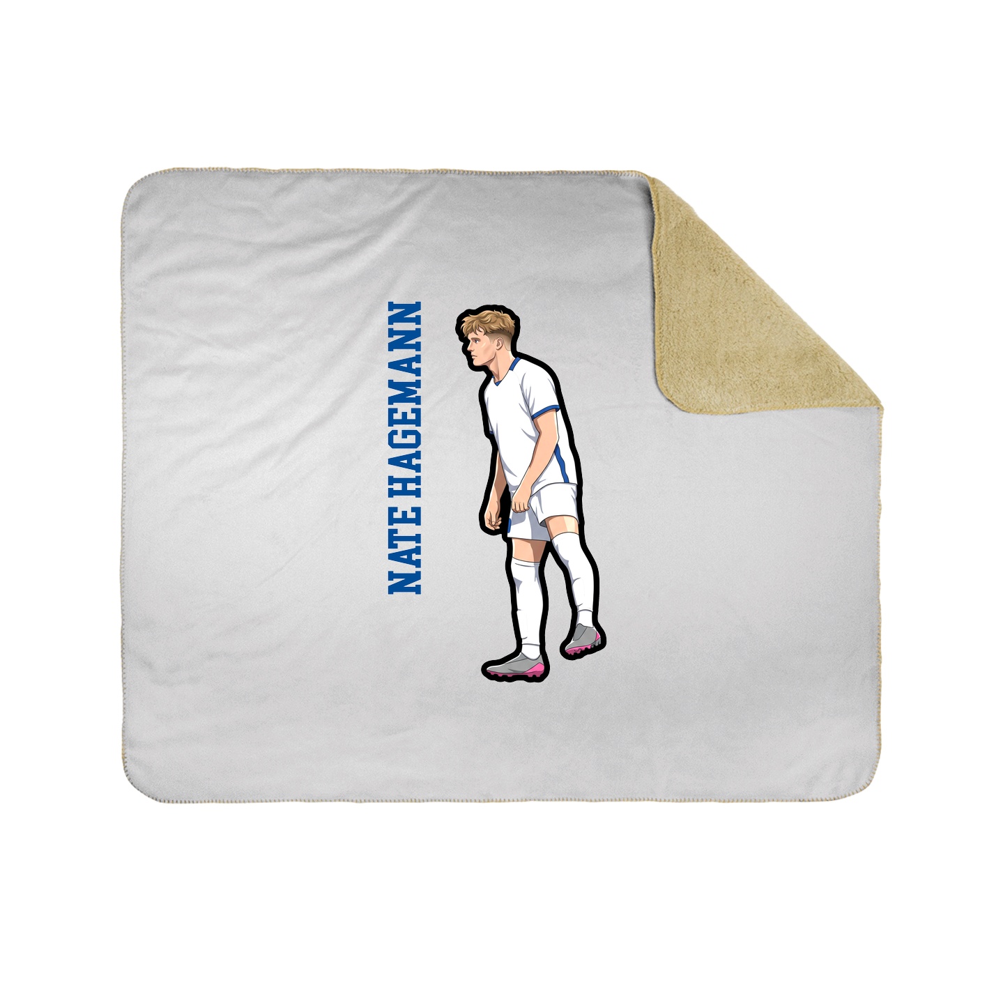 Throw Blanket — Name Vertical in White