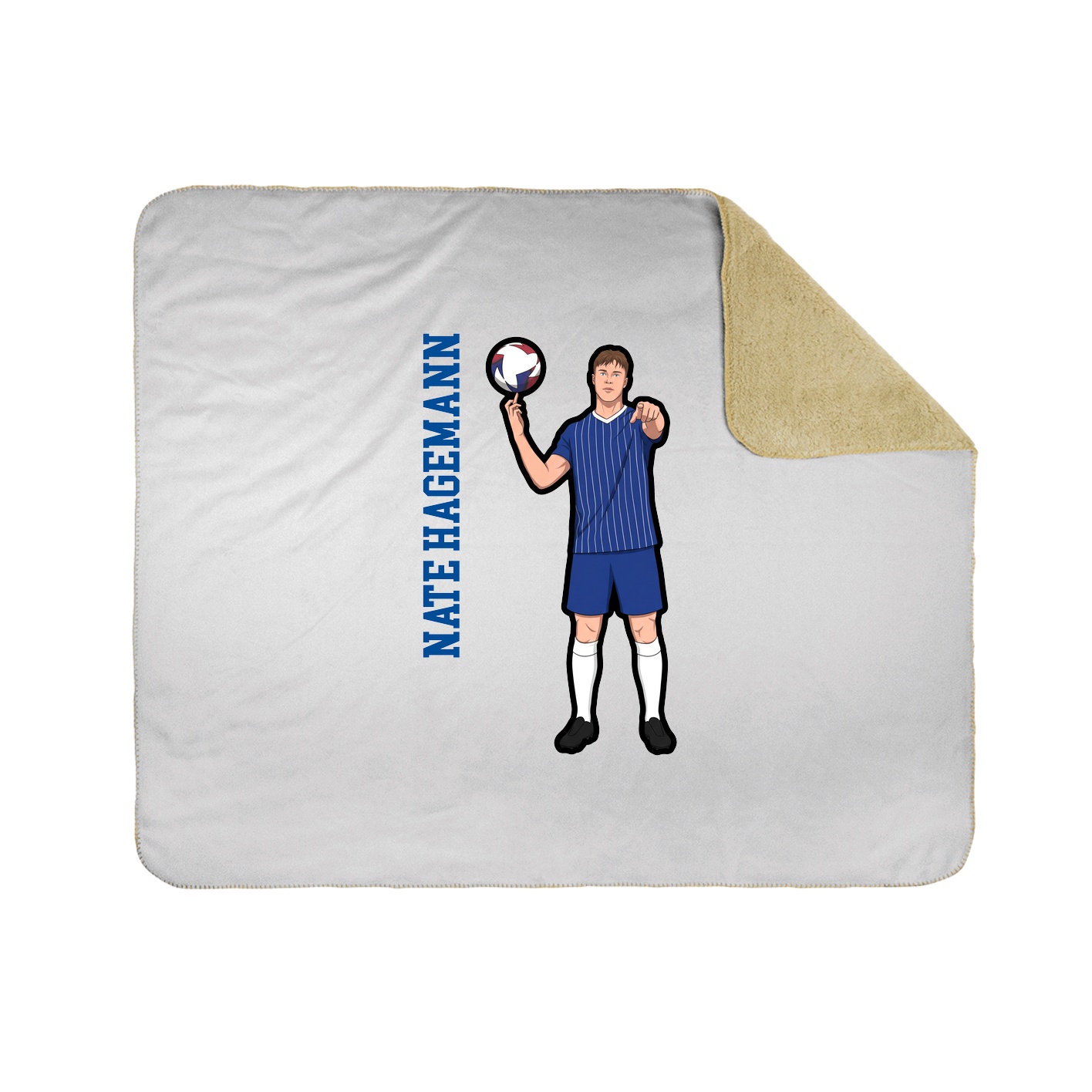 Throw Blanket — Name Vertical in White