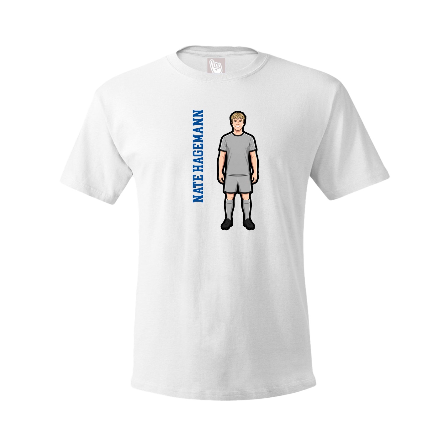 Youth Tee — Name Vertical in White