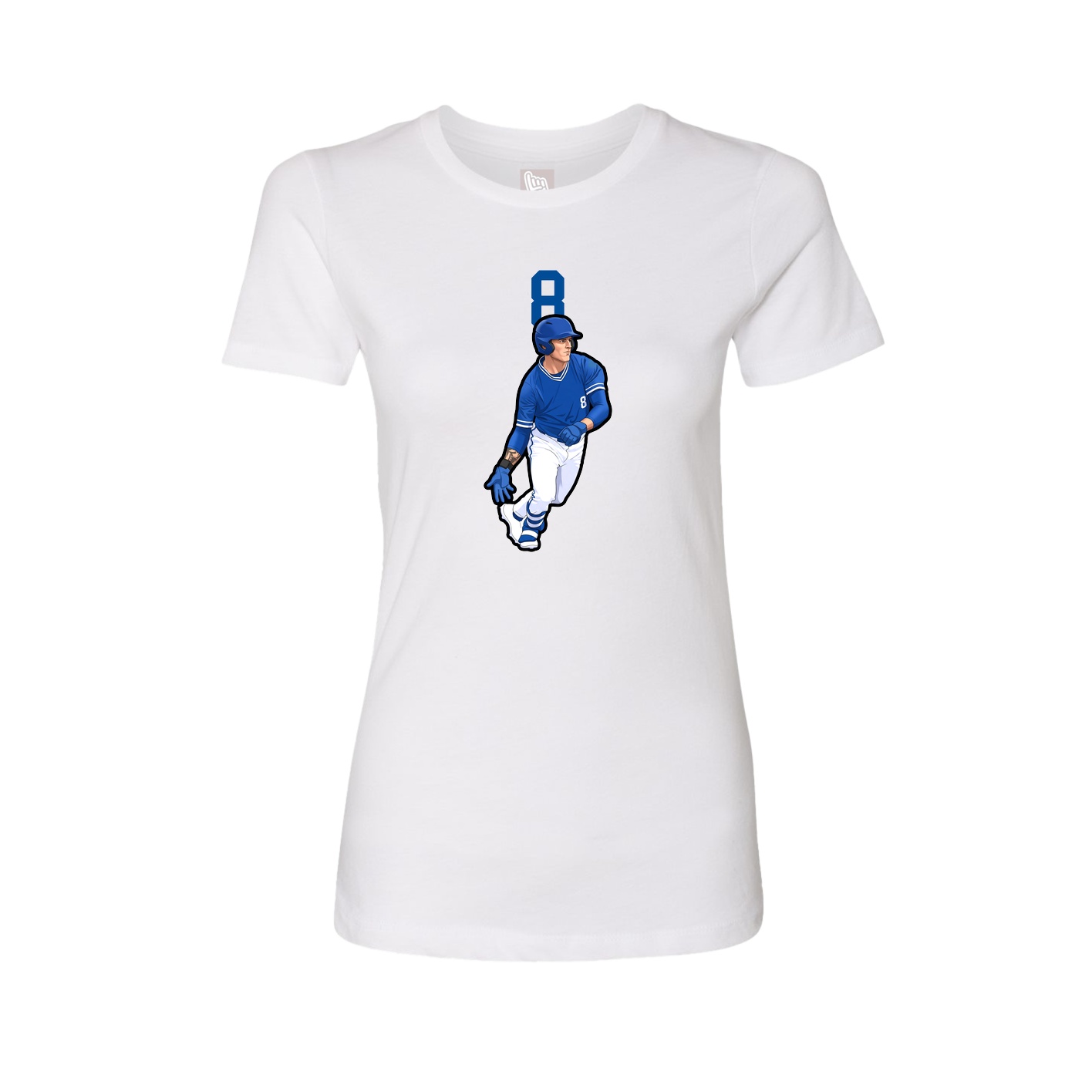 Fitted Women's Tee — Number Top in White