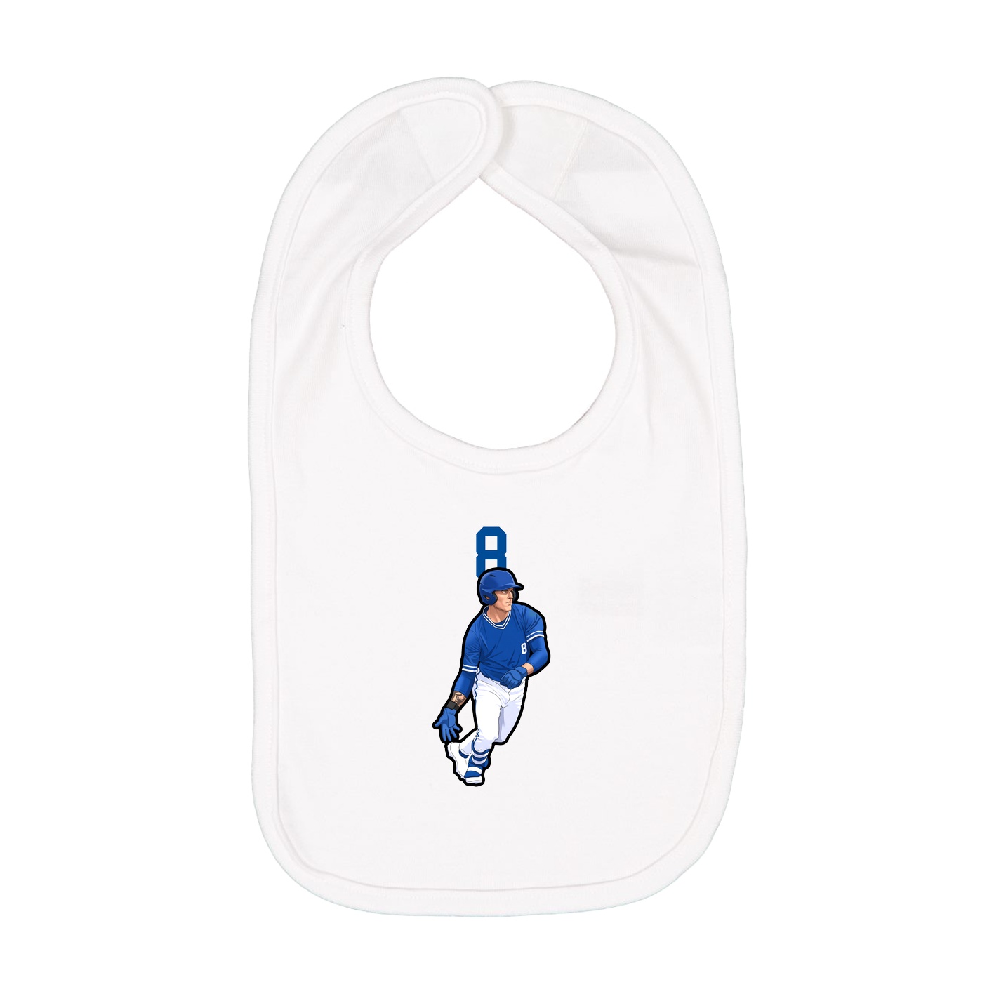 Infant Bib — Number Top in White