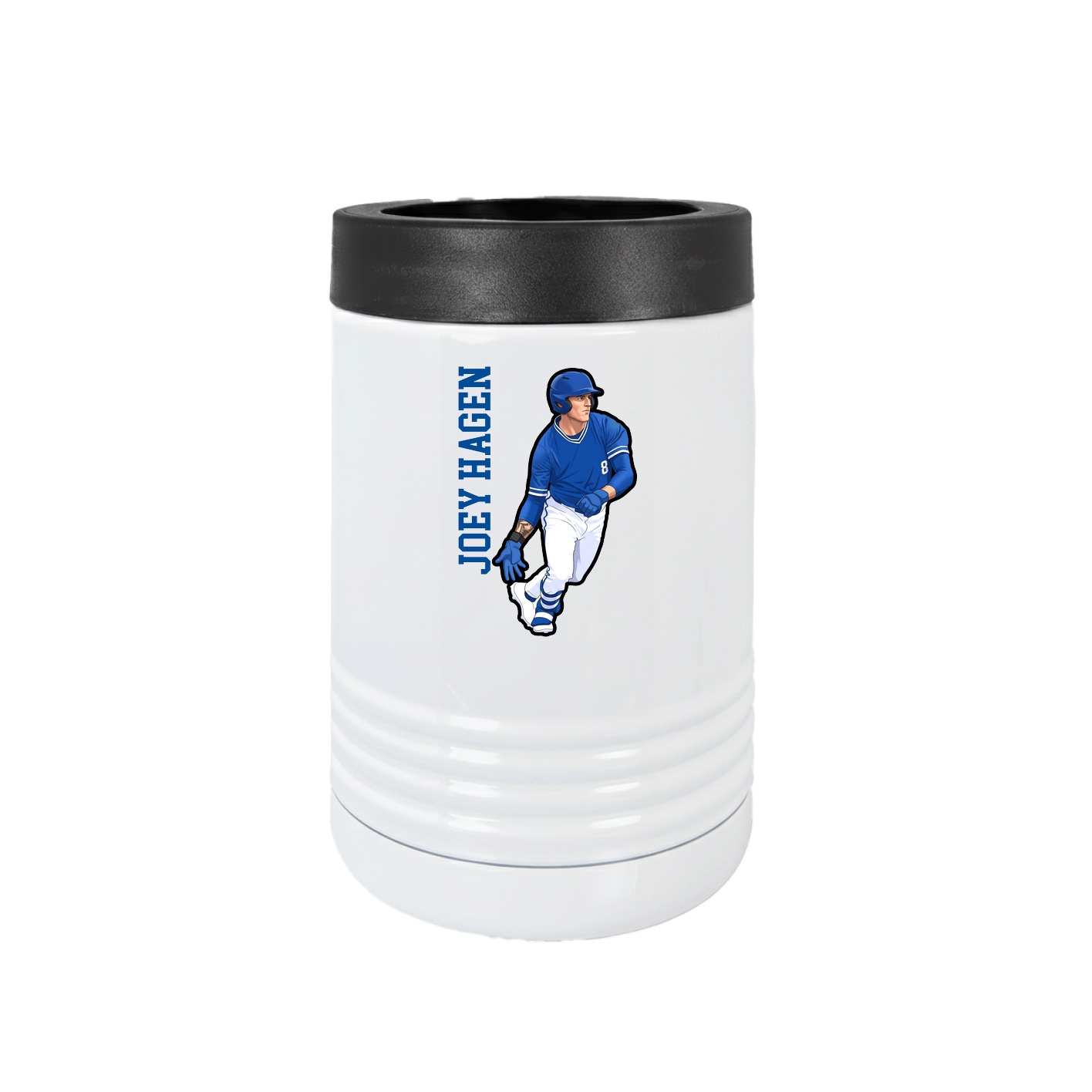 Beverage Holder — Name Vertical in White