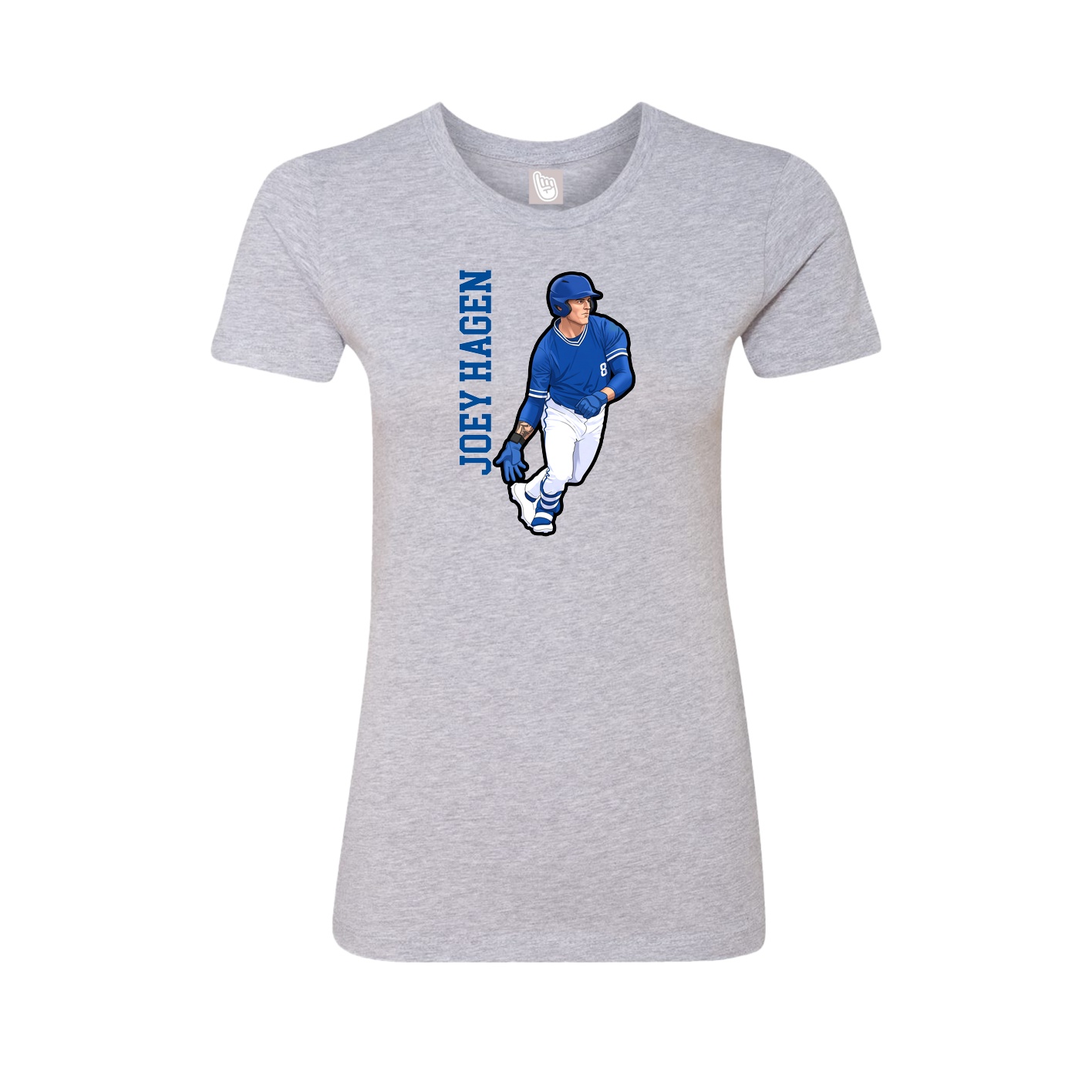 Fitted Women's Tee — Name Vertical in Grey