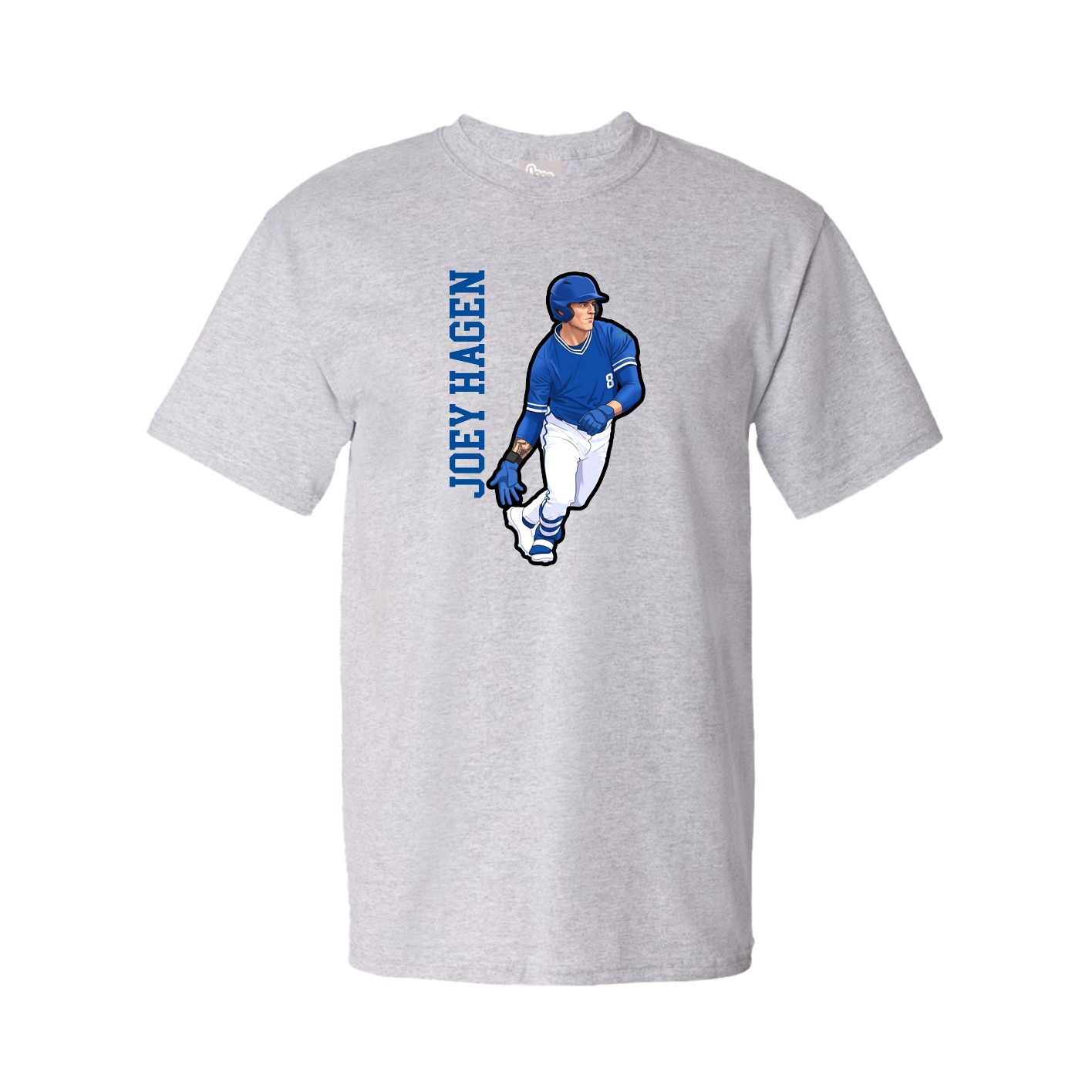 Youth Tee — Name Vertical in Grey