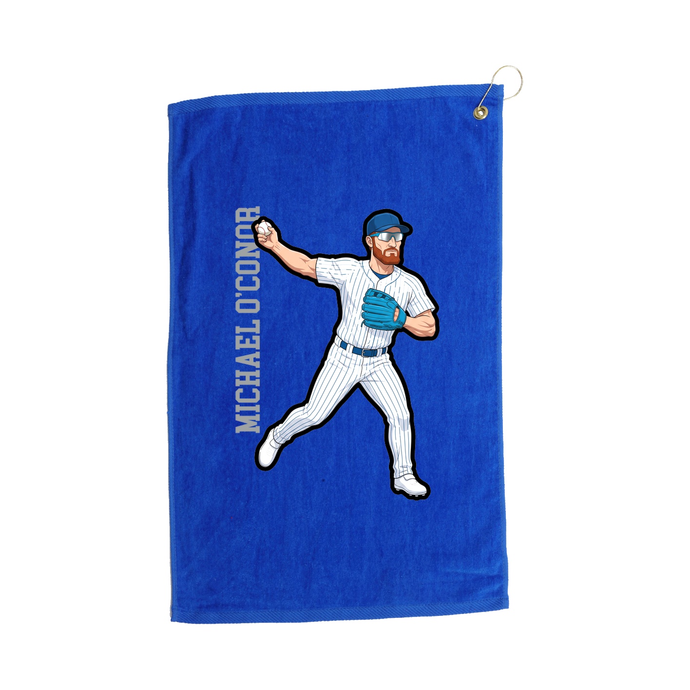 Golf Towel — Name Vertical in Royal