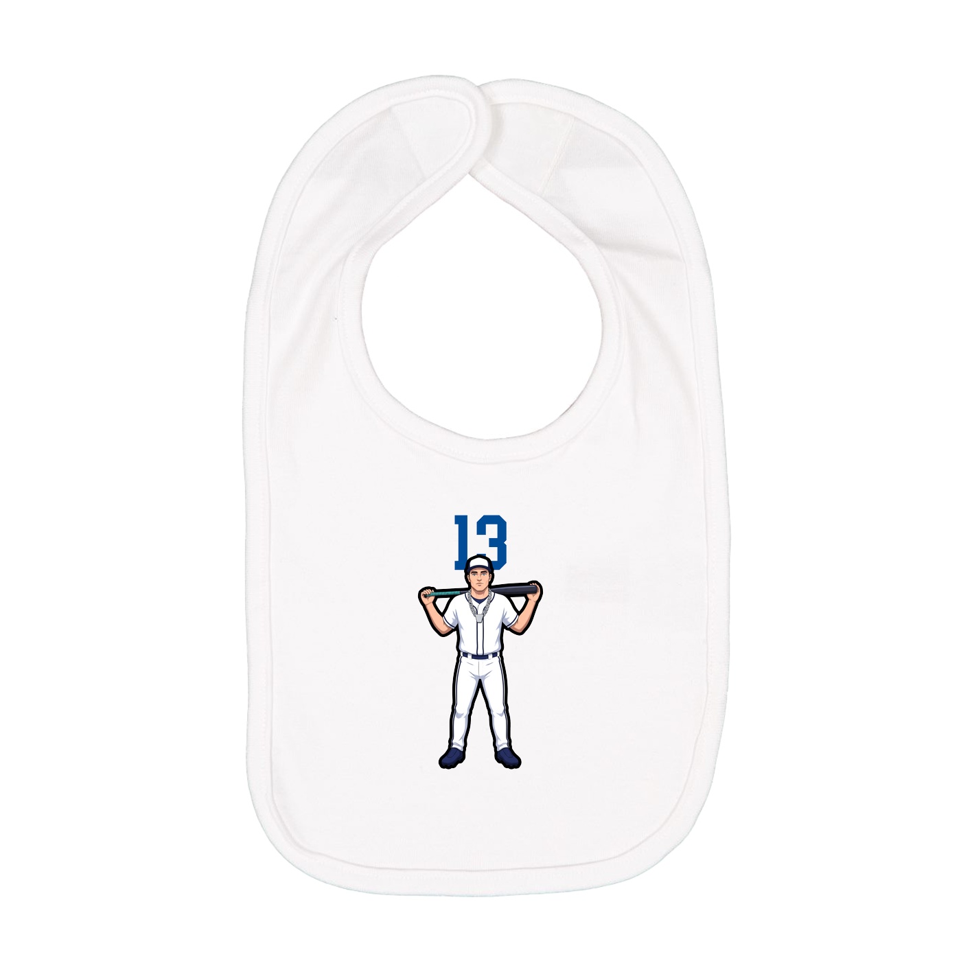Infant Bib — Number Top in White