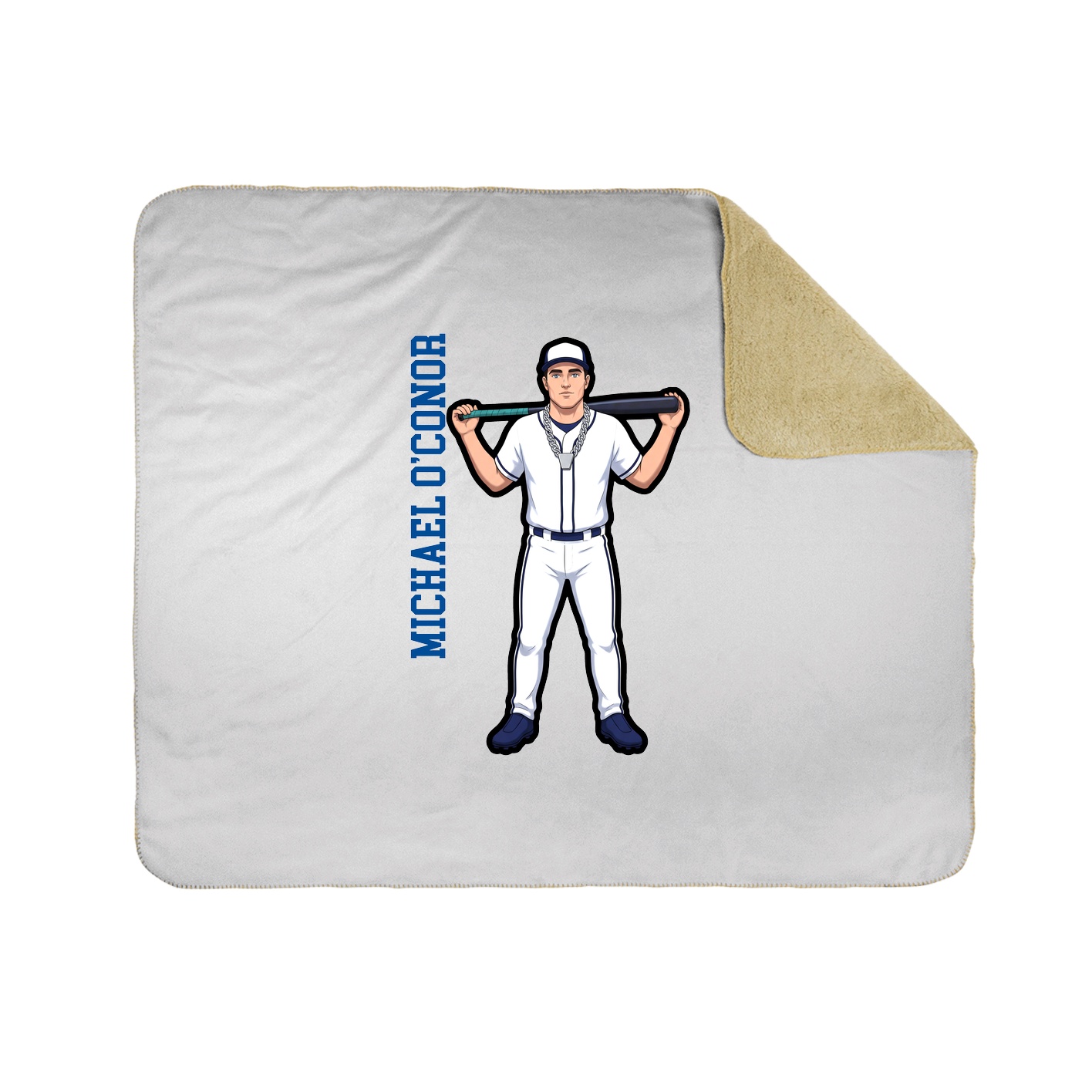 Throw Blanket — Name Vertical in White