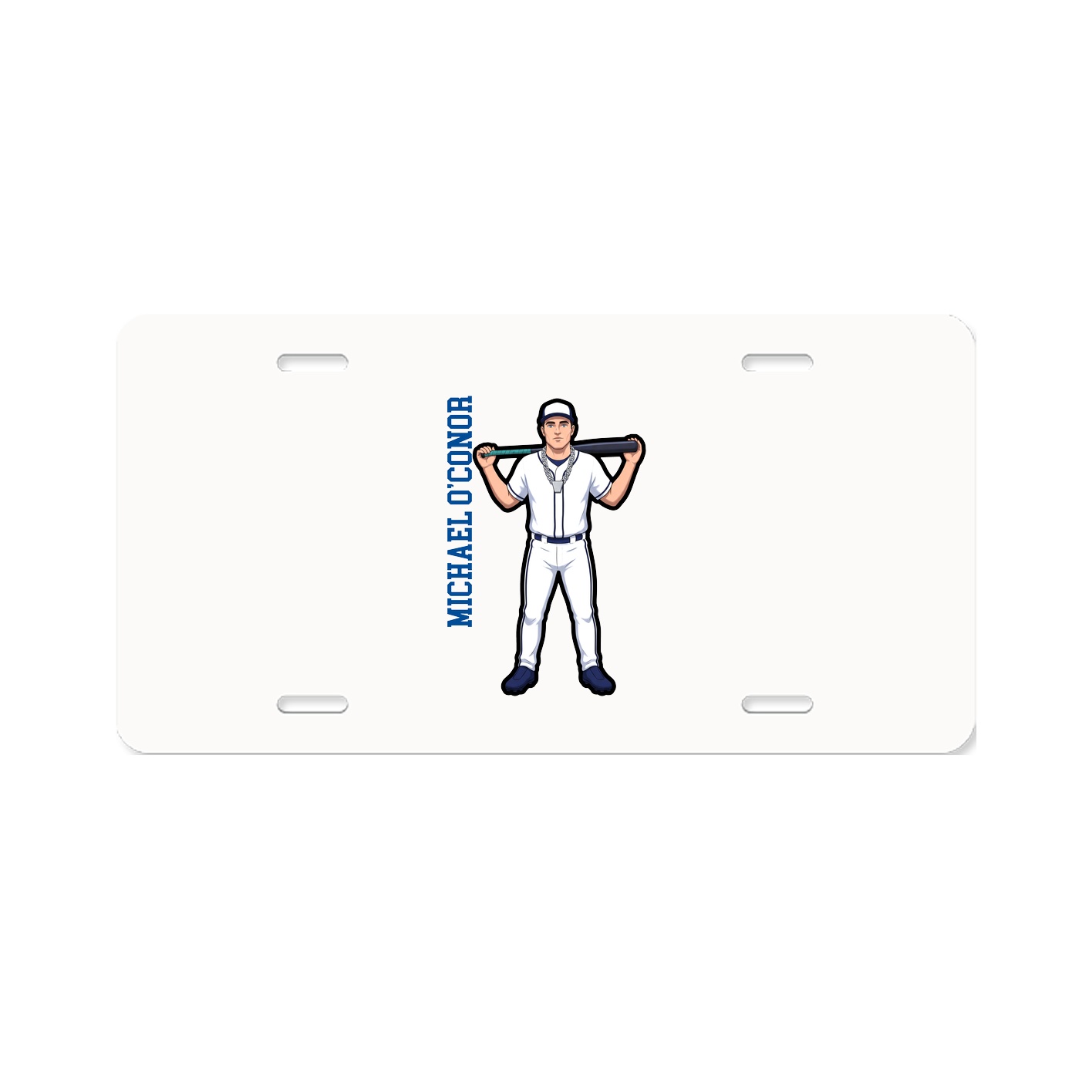 License Plate — Name Vertical in Classic