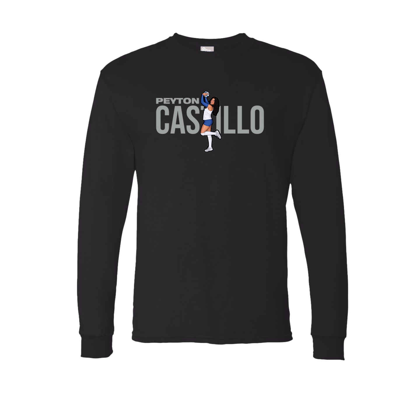 Long Sleeve Tee — Player Name in Black