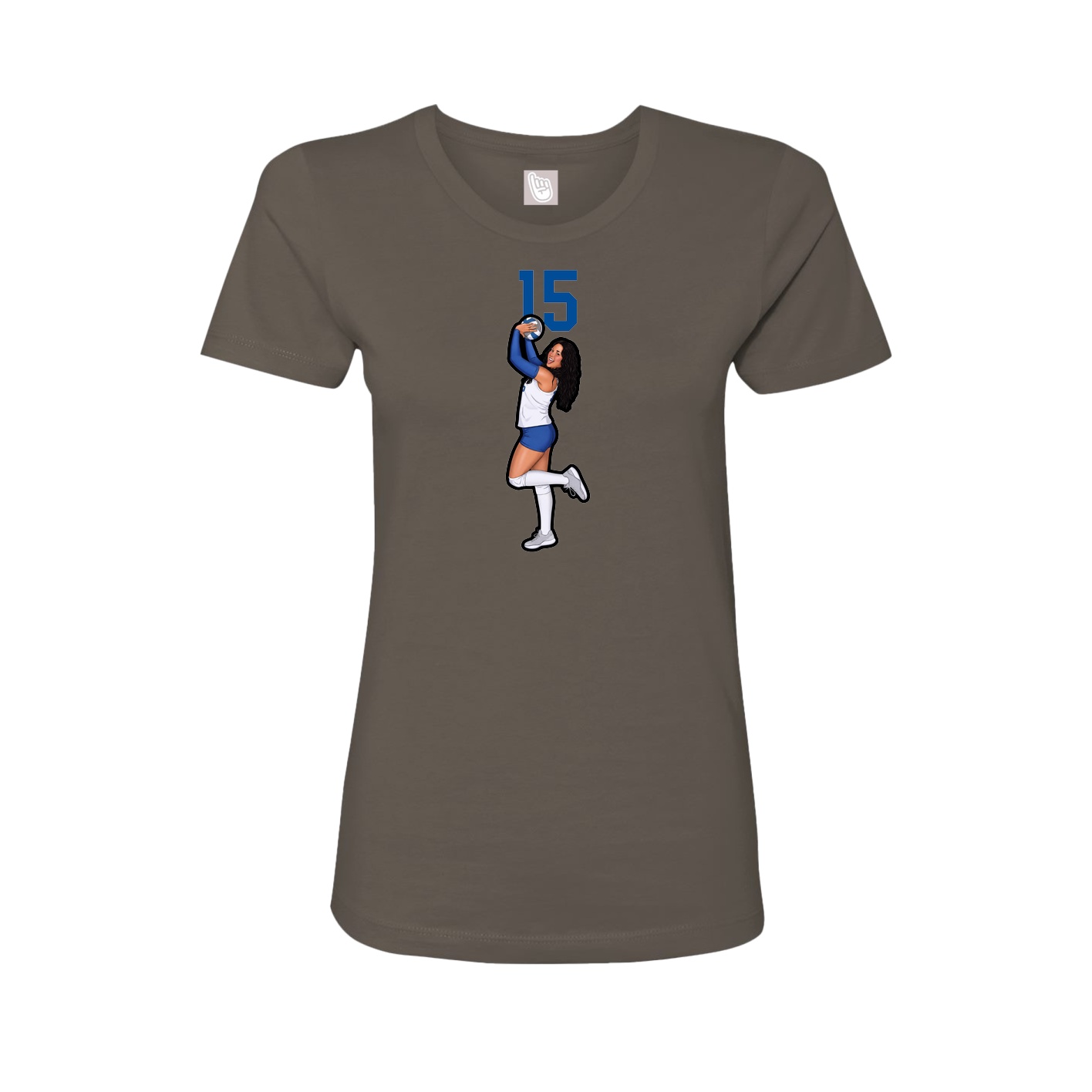 Fitted Women's Tee — Number Top in Grey