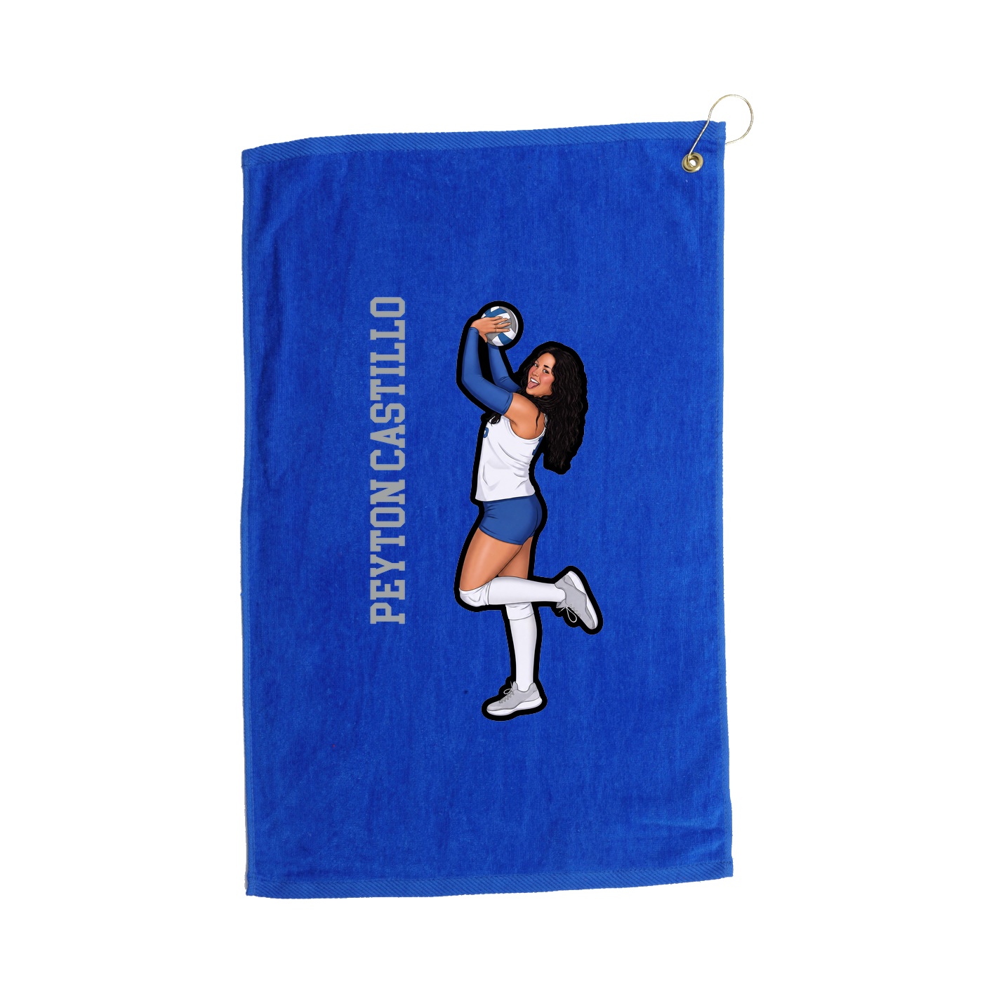 Golf Towel — Name Vertical in Royal