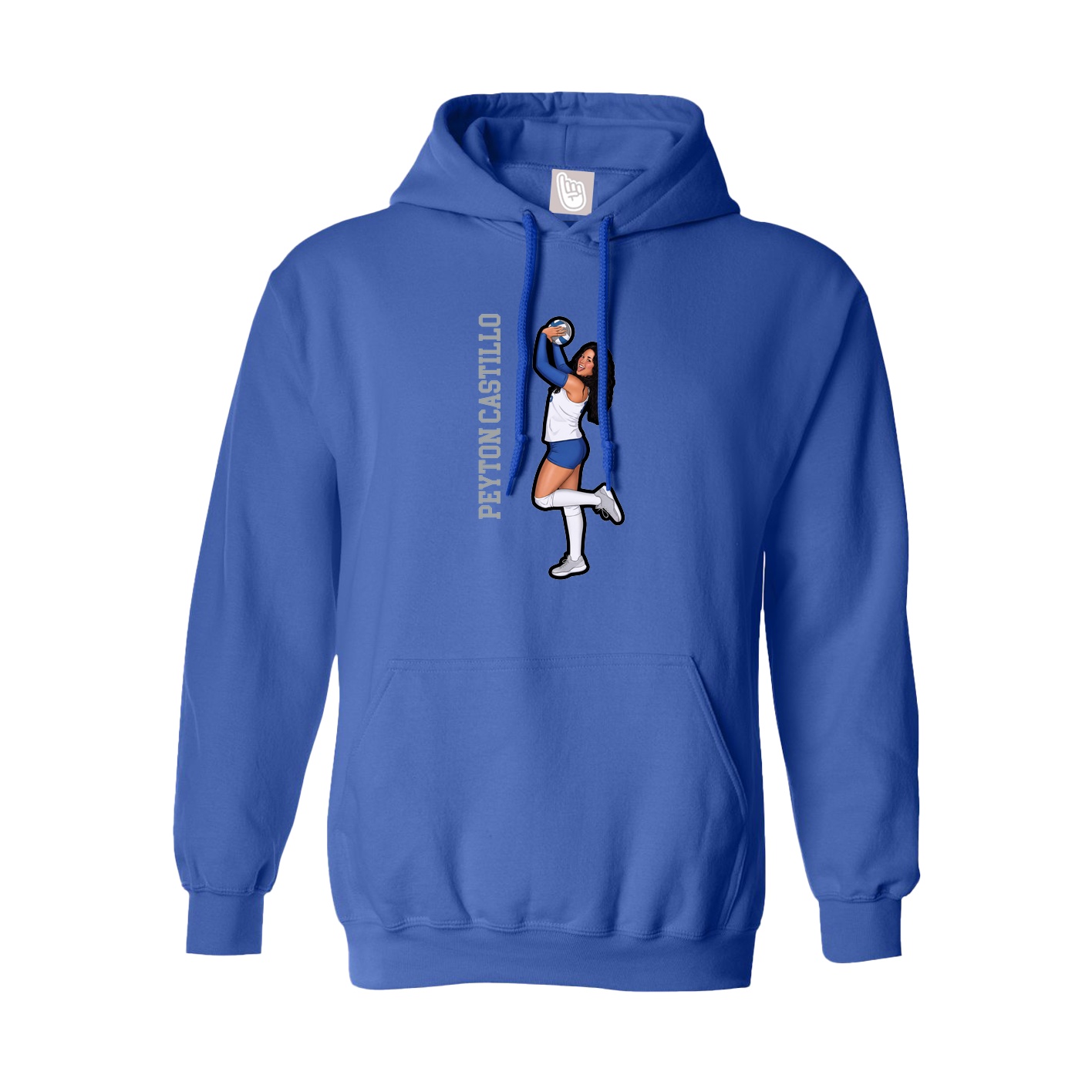 Youth Hoodie — Name Vertical in Royal