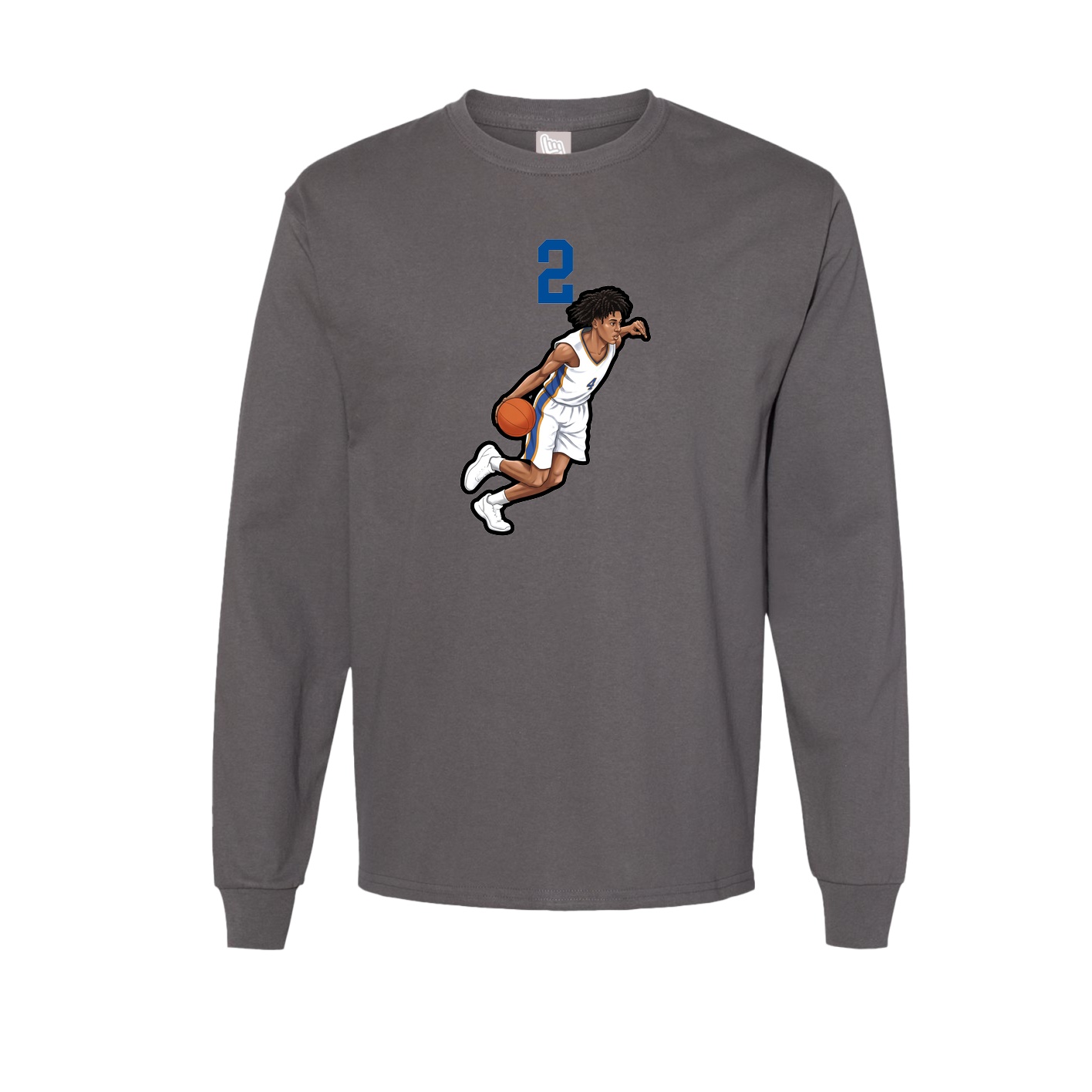 Long Sleeve Tee — Number Top in Grey