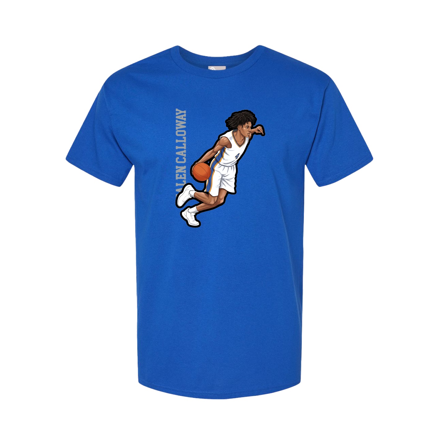 Youth Tee — Name Vertical in Royal