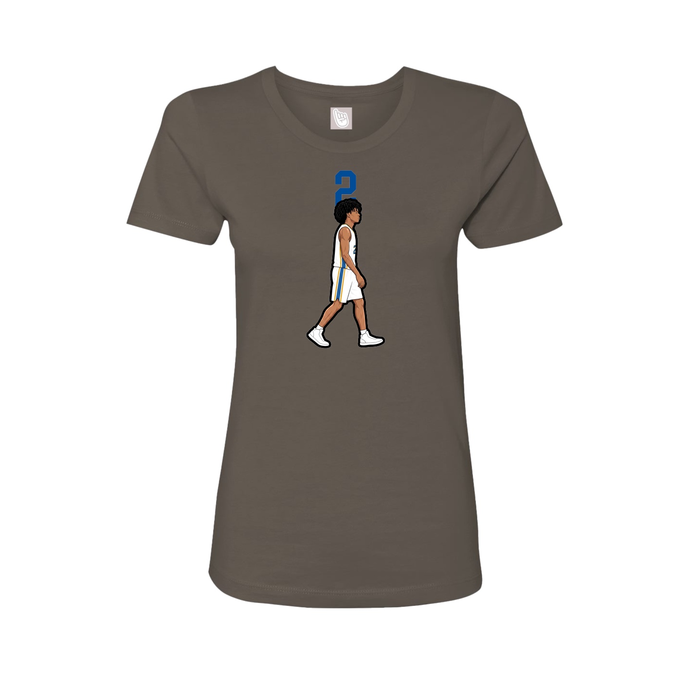 Fitted Women's Tee — Number Top in Grey