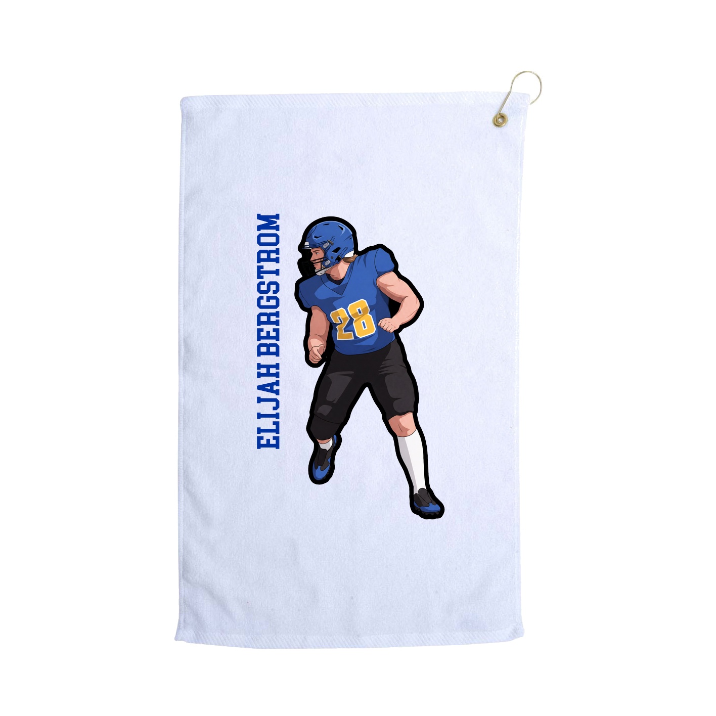 Golf Towel — Name Vertical in White