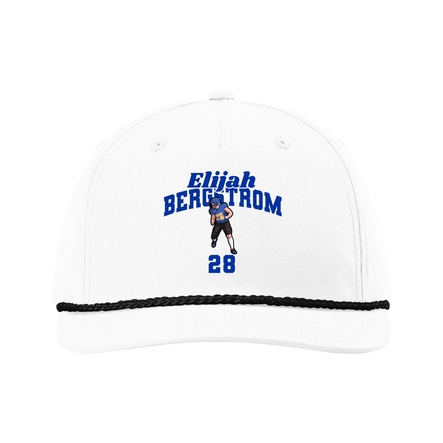 Five-Panel Classic Rope Cap — Signature Arch in White