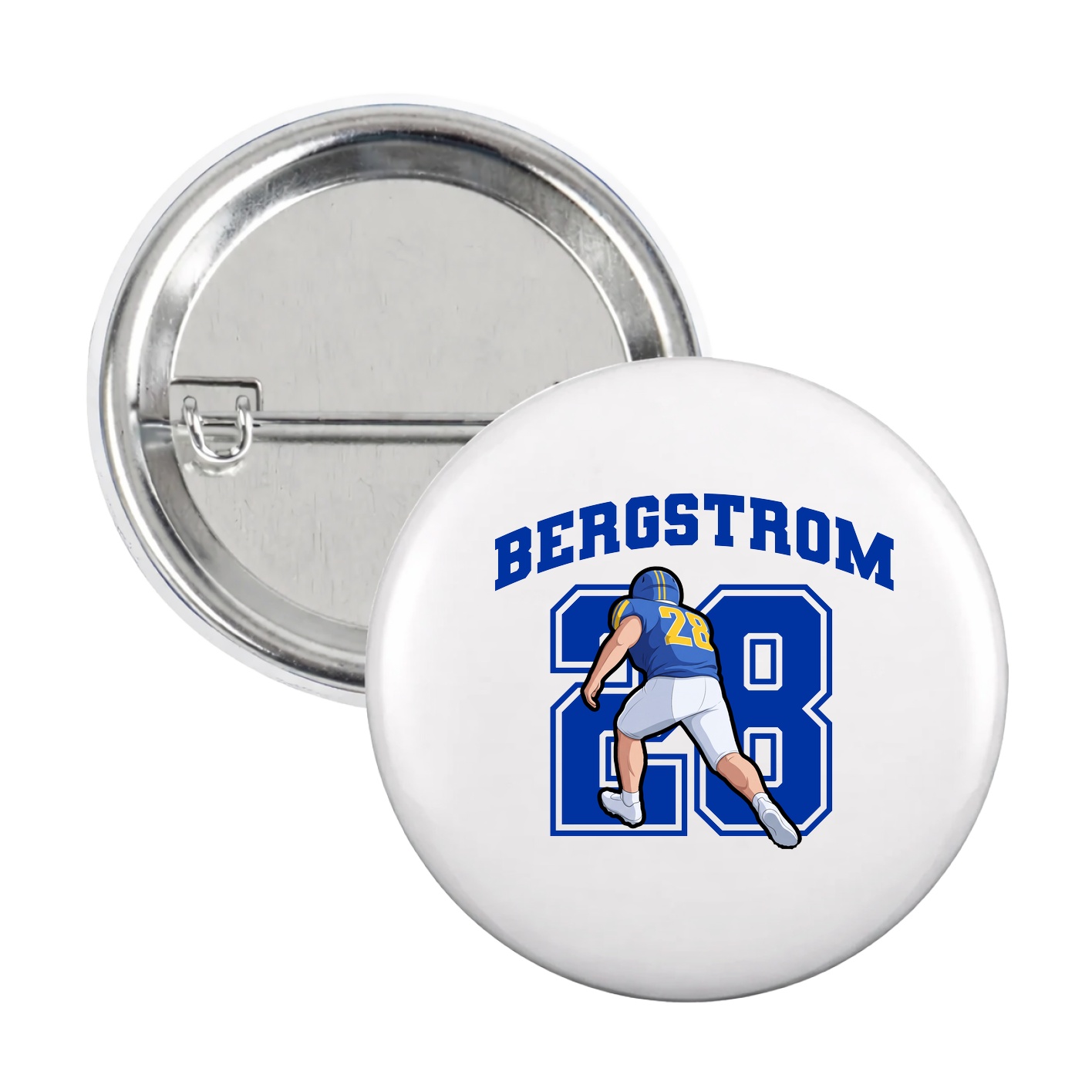 Game Day Button — Number in White