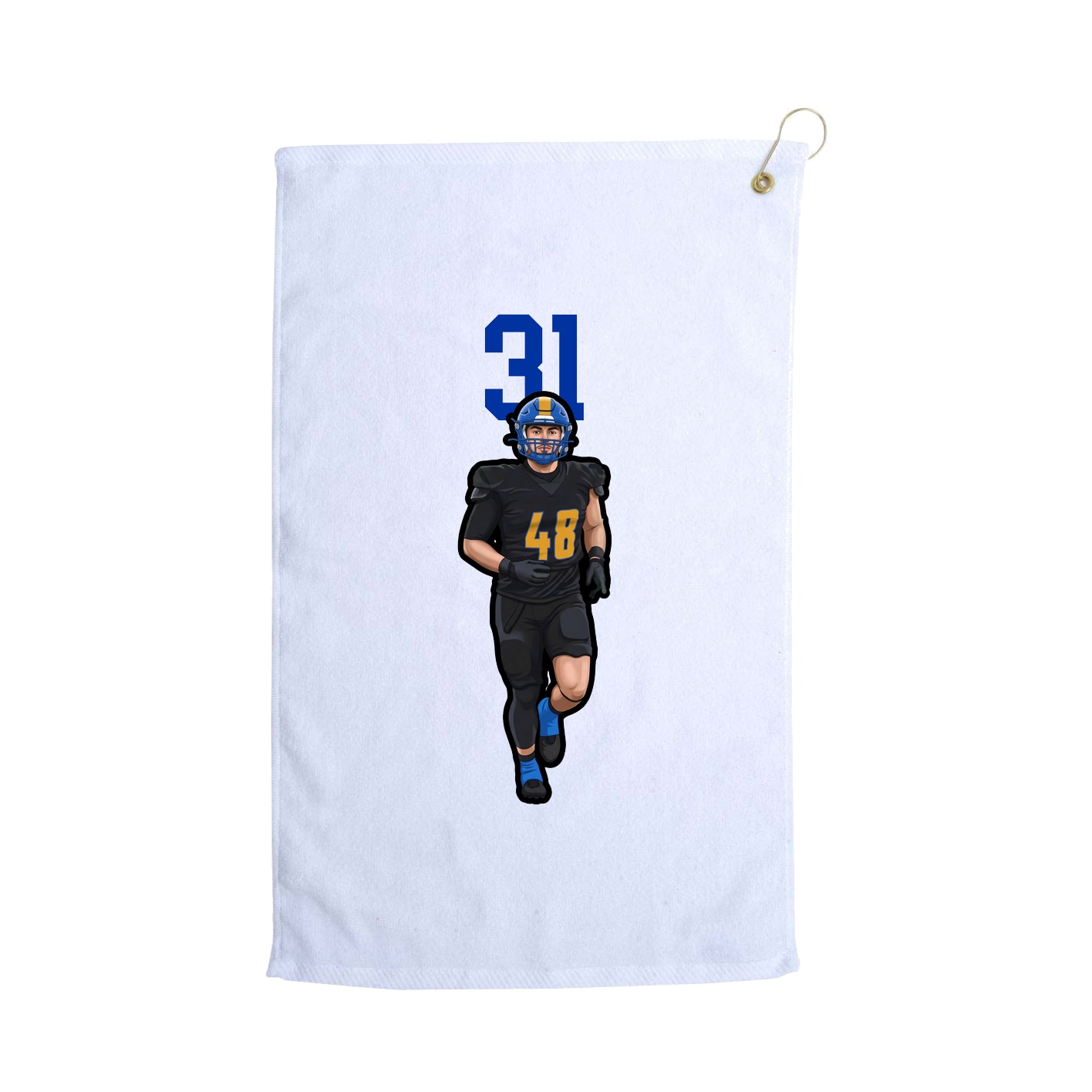Golf Towel — Number Top in White
