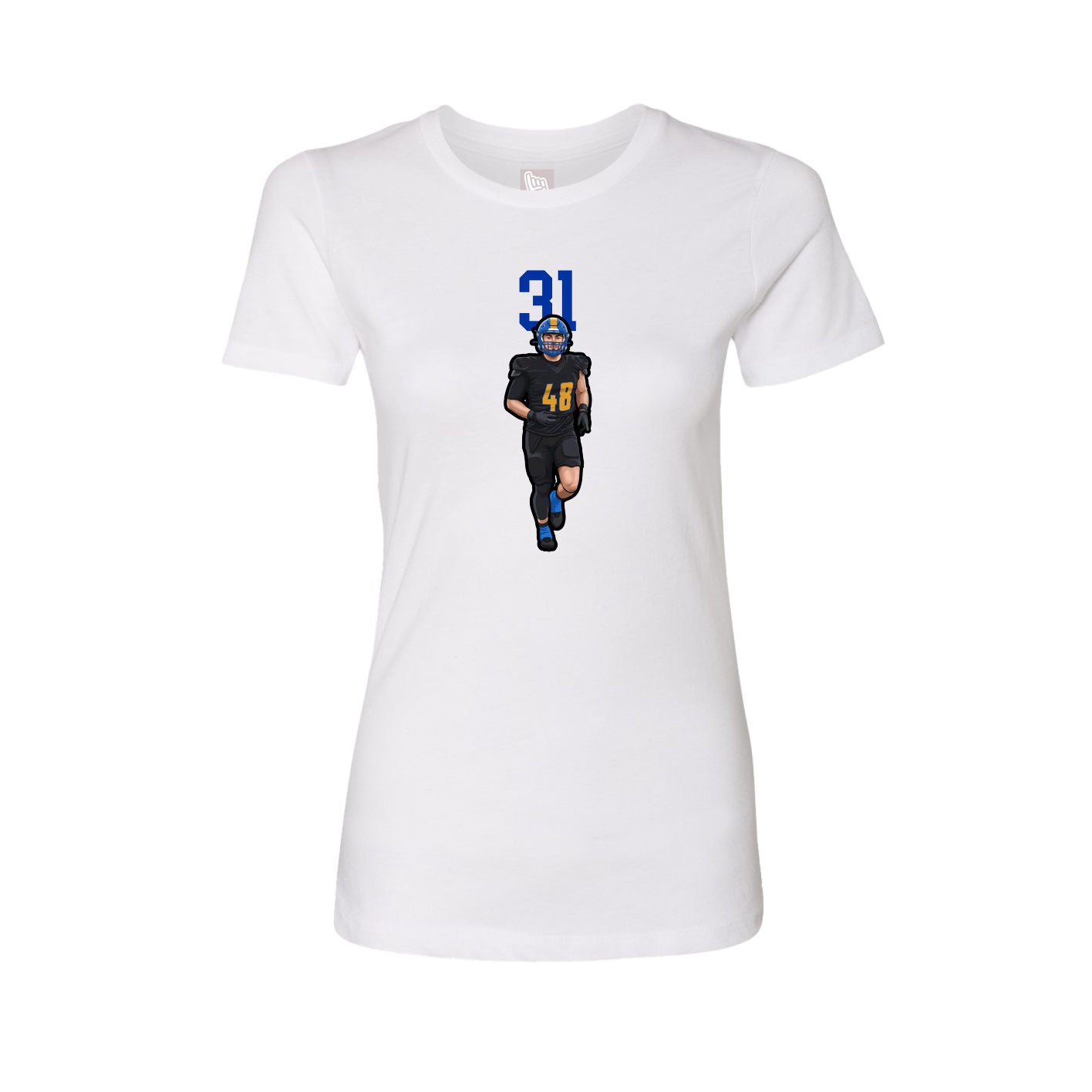 Fitted Women's Tee — Number Top in White