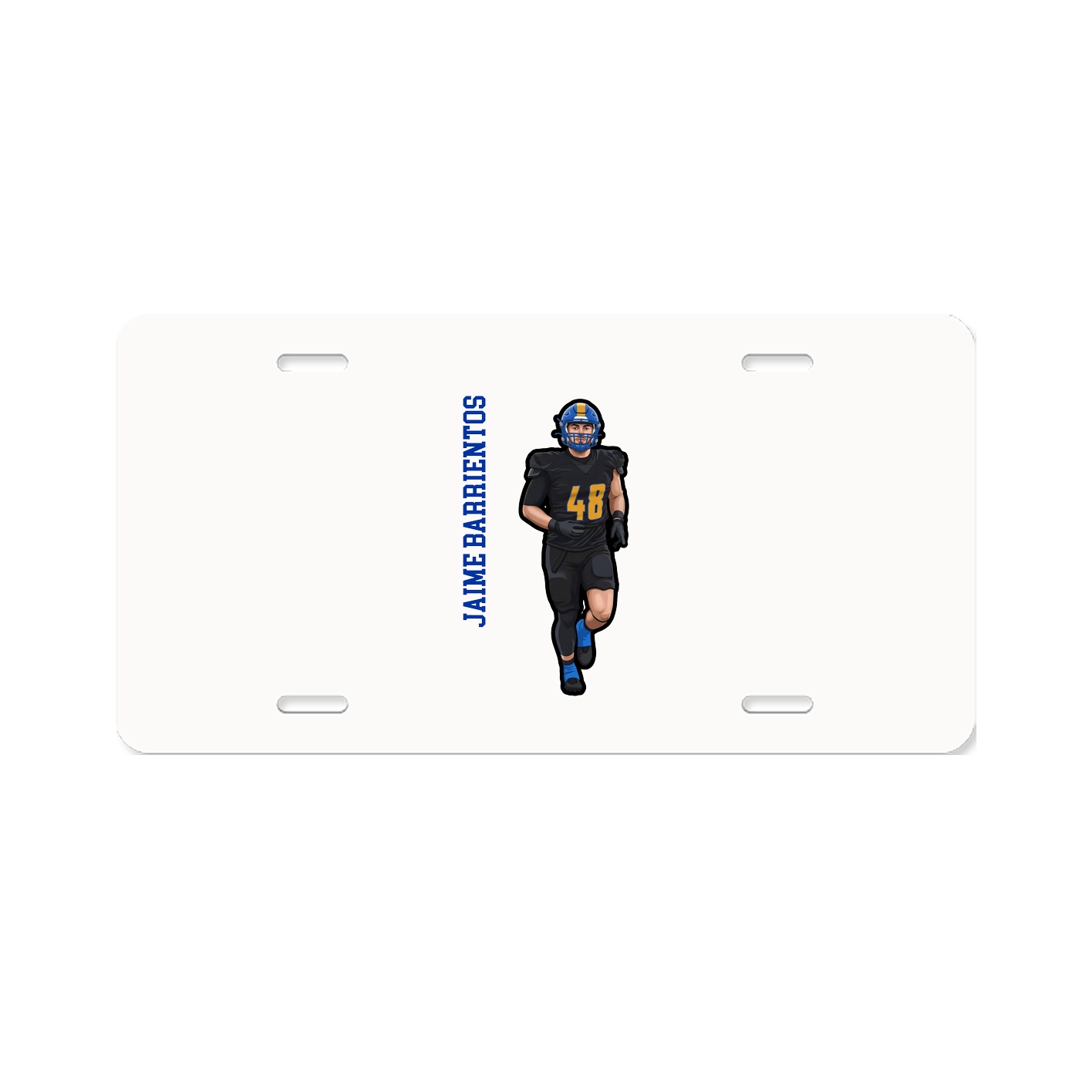 License Plate — Name Vertical in Classic