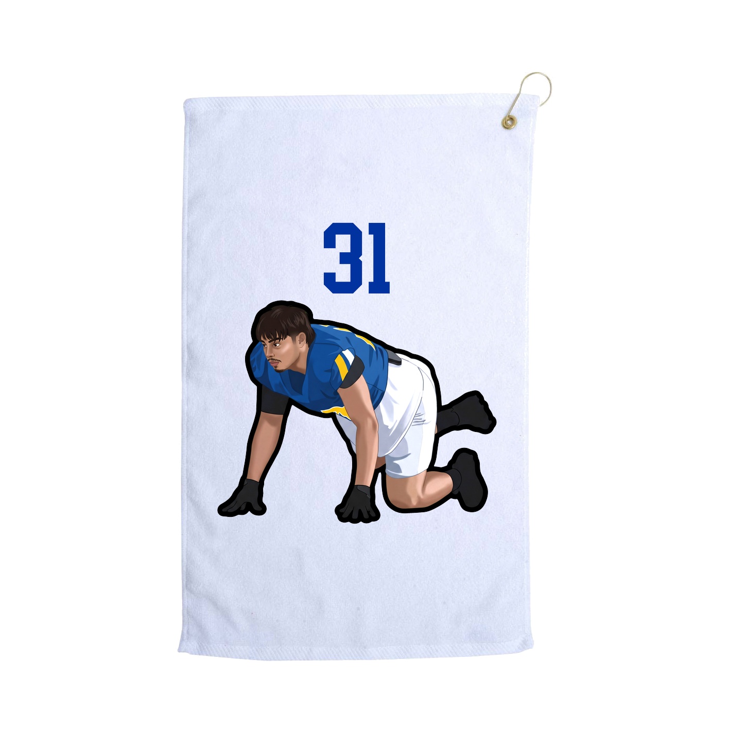 Golf Towel — Number Top in White